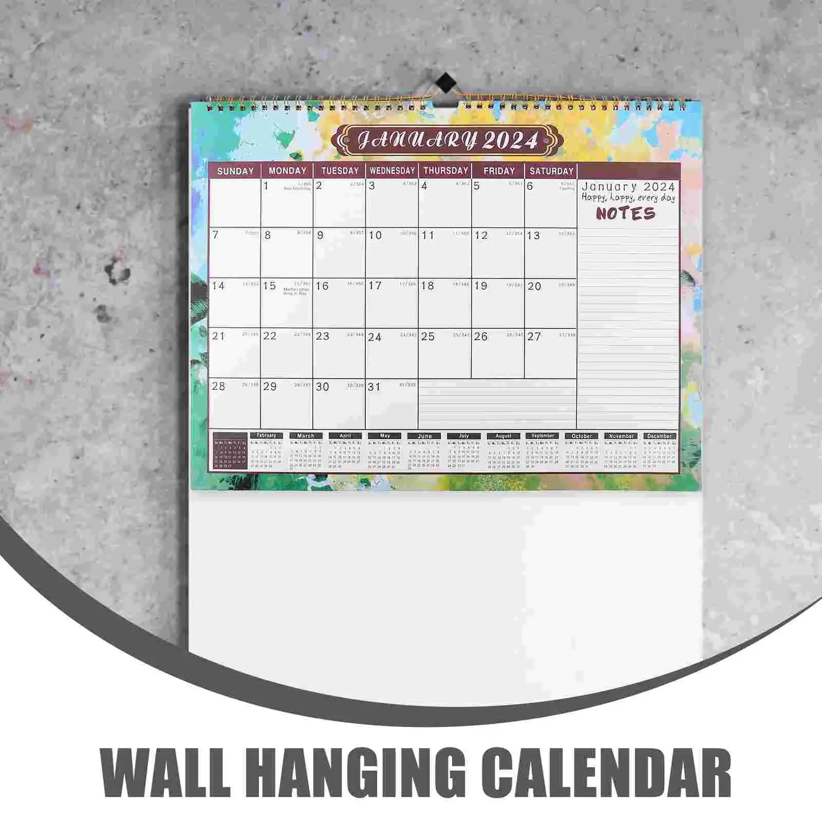 2024 2023 monthly spiral family planner for family and office large wall calendar
