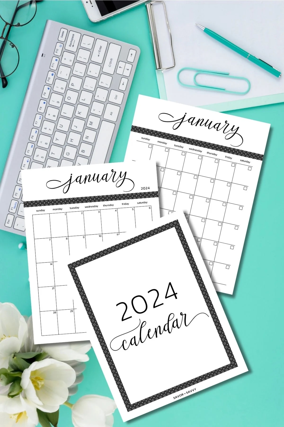 2024 Yearly Calendar Printable Savor Savvy 2024 Yearly Calendar Printable Savor Savvy