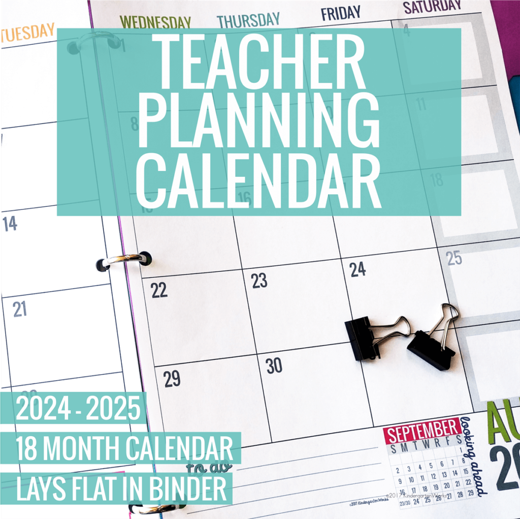 2025 2026 Teacher Planning Calendar Template KindergartenWorks