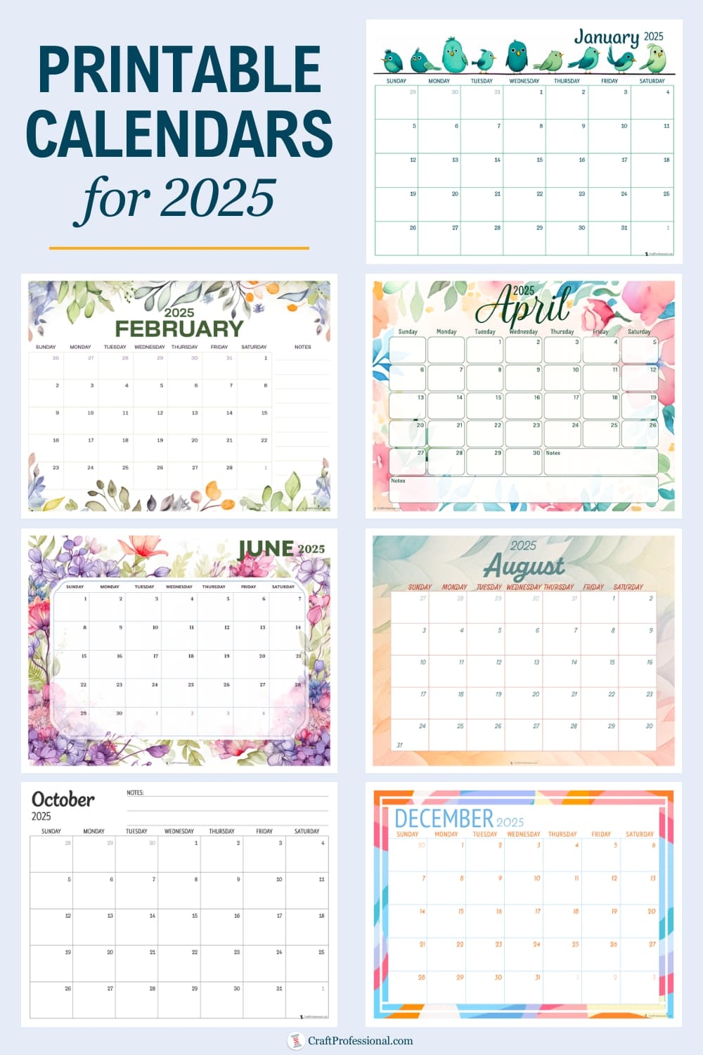 Calendar 2025 Calendar Printable