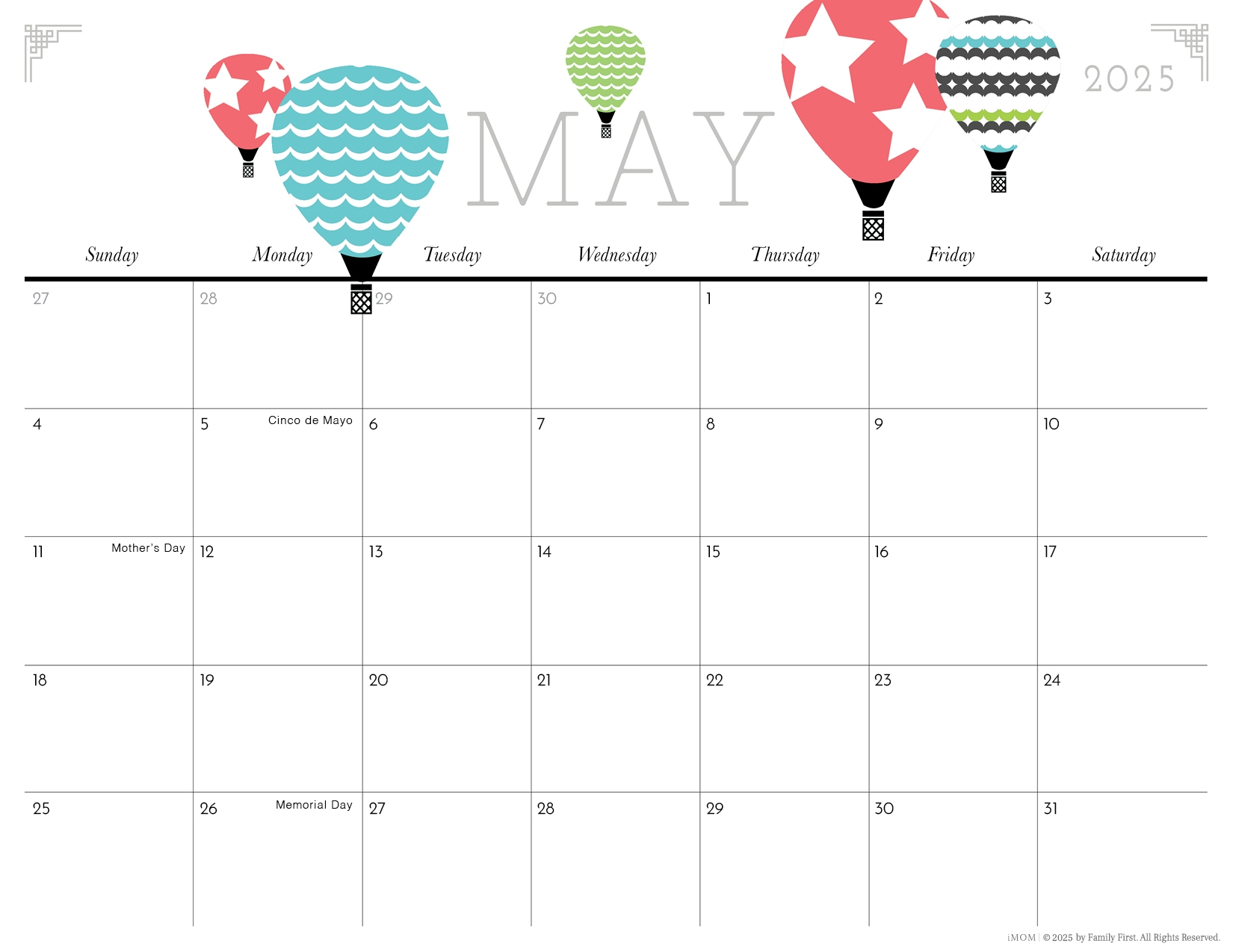 Imom Printable Calendar