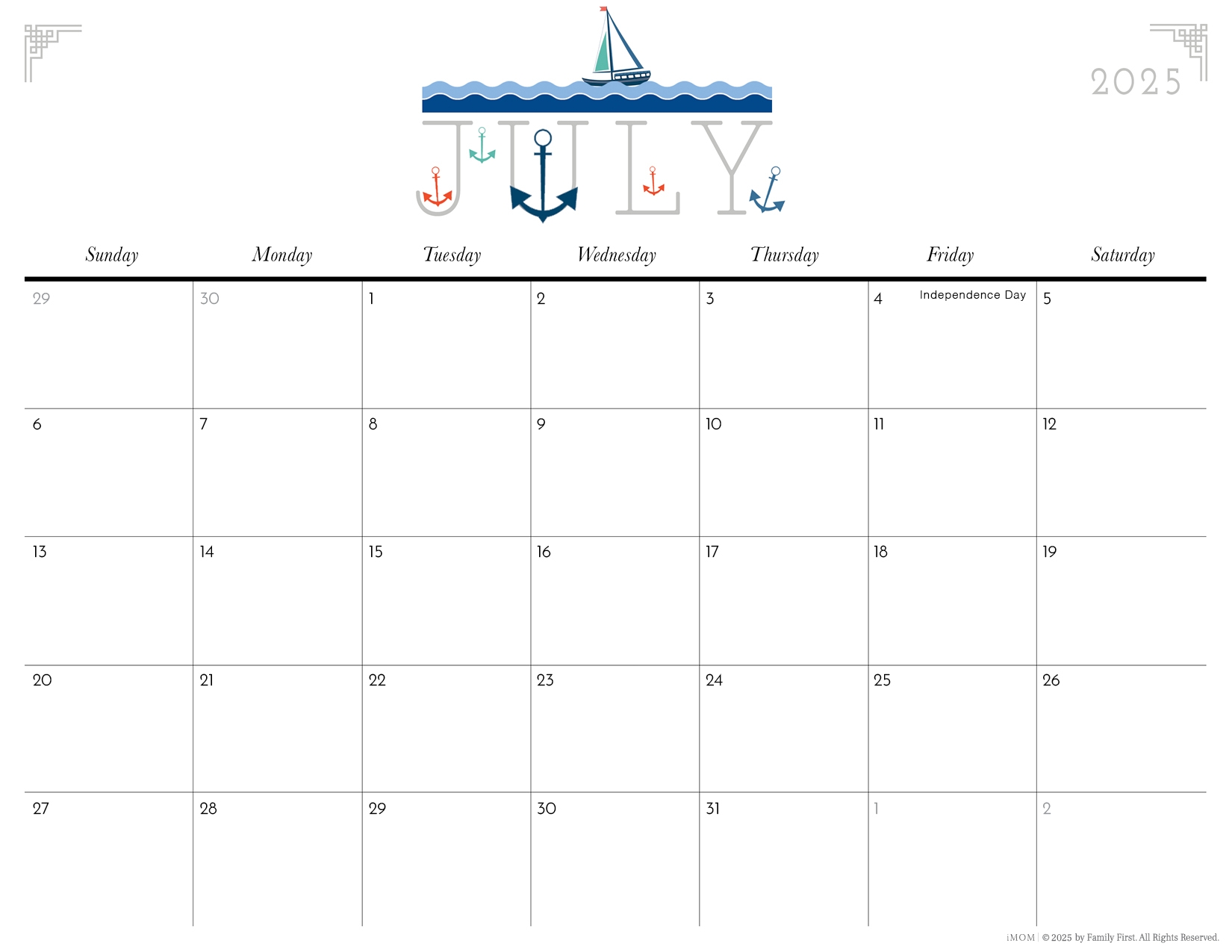 Printable Calendars 2025 Cute