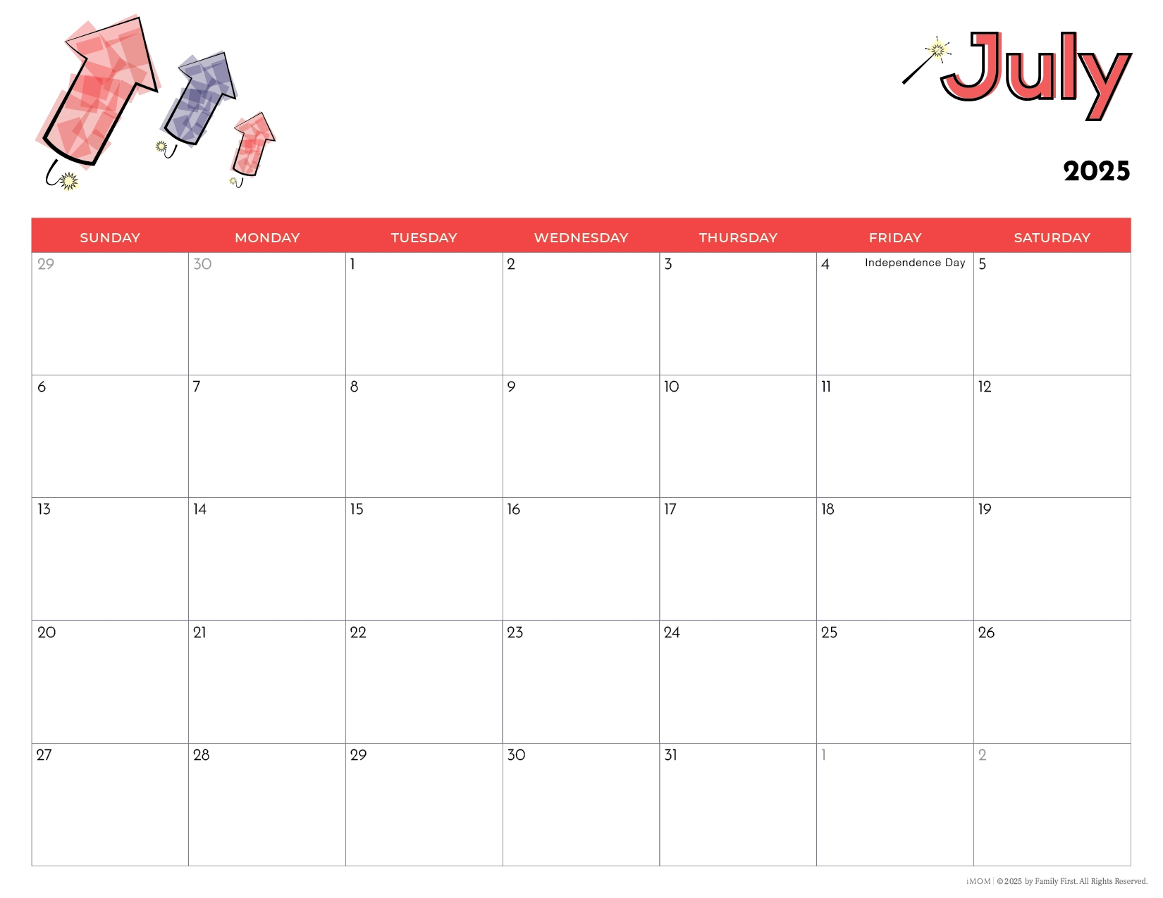 Printable Calendar For Kids 2025
