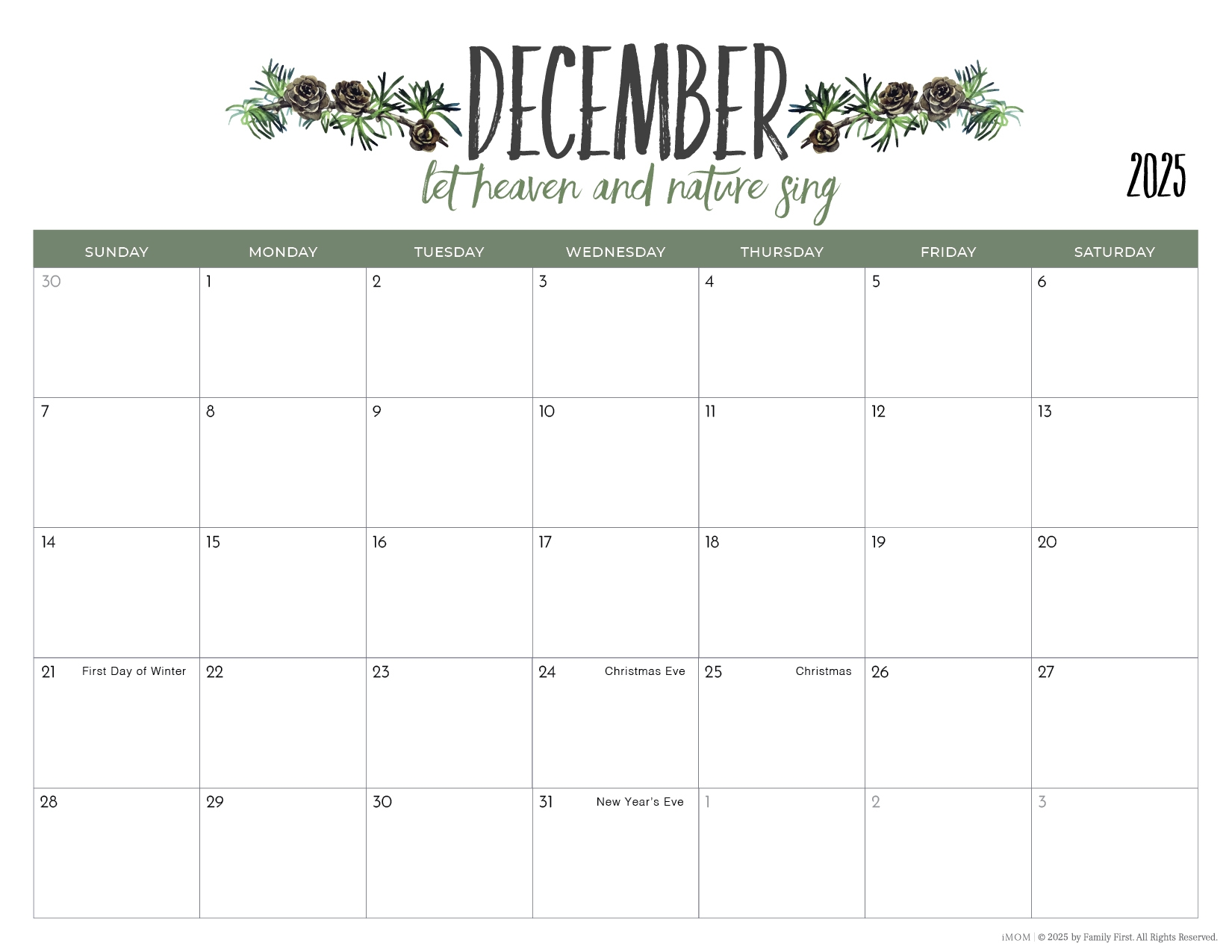 2025 Printable Calendars For Moms IMOM