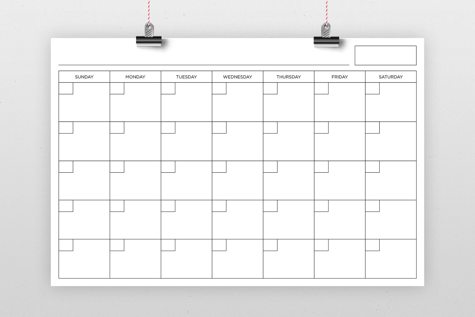24 X 36 Inch Blank Calendar Page Template By Running With Foxes TheHungryJPEG