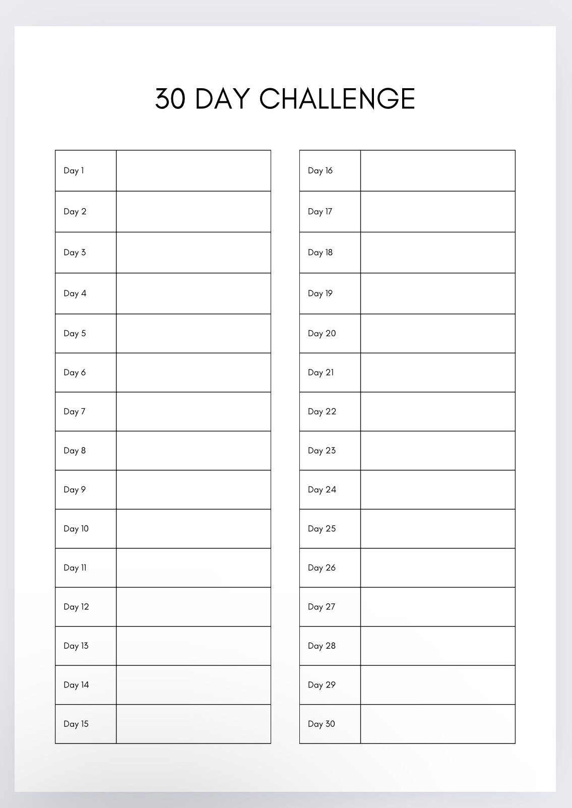 30 Day Challenge Template 30 Day Tracker challenge Template Productivity Planner one Month Challenge Planner monthly Planner 30 Day Plans Etsy