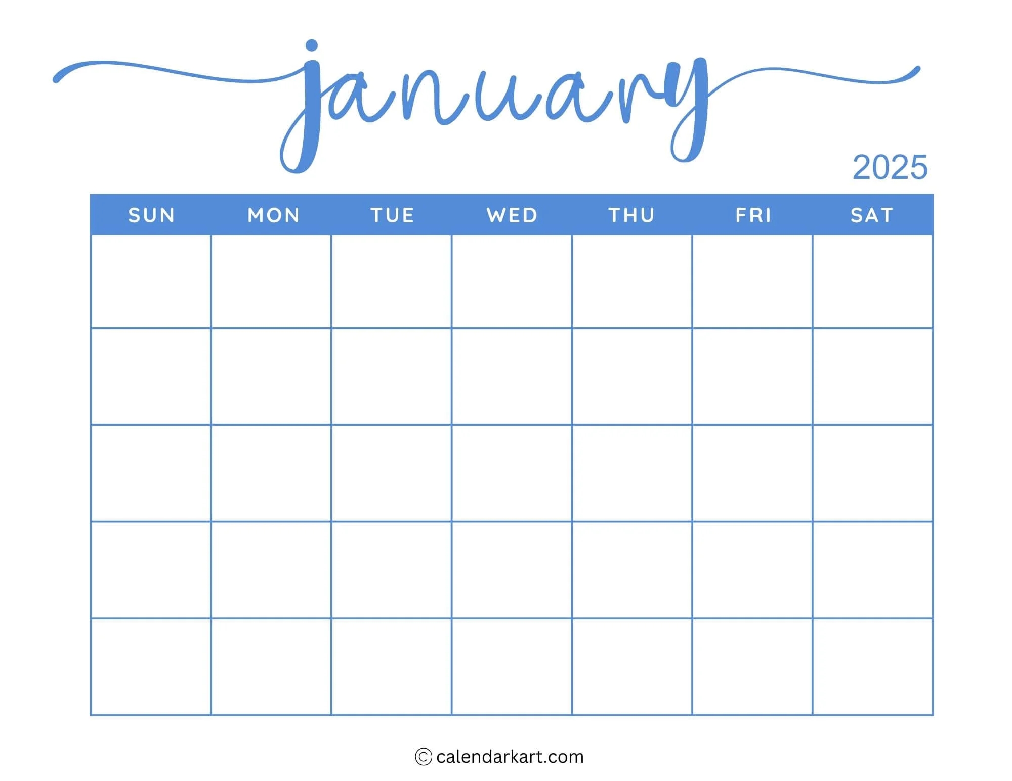 40 Printable January 2025 Calendars Free Pdf Calendarkart