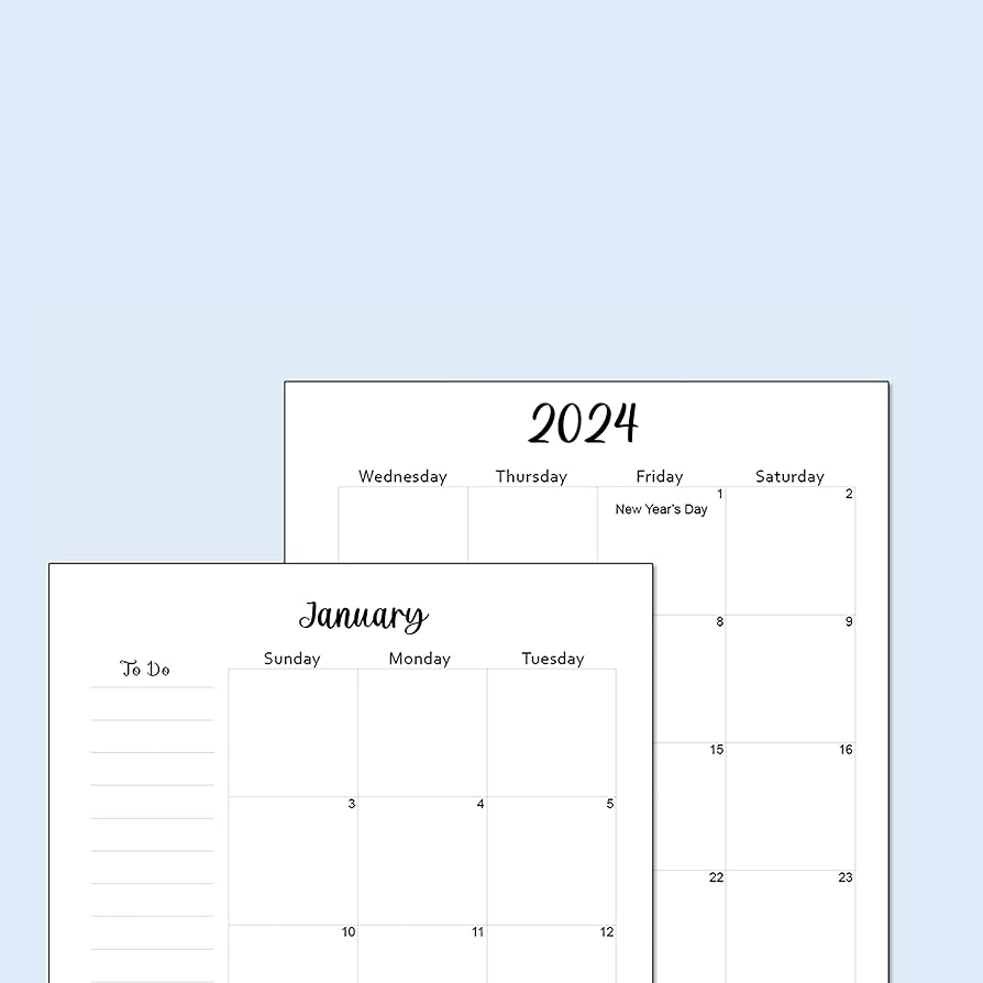 Amazon 2024 Monthly Calendar Refills For 8 Disc Half Letter Planners Fits TUL Junior Staples ARC Notebook Junior Levenger Circa NOTIQ Half Letter 8 Disc M4 And M5 Marta Stewart Shell Office Products