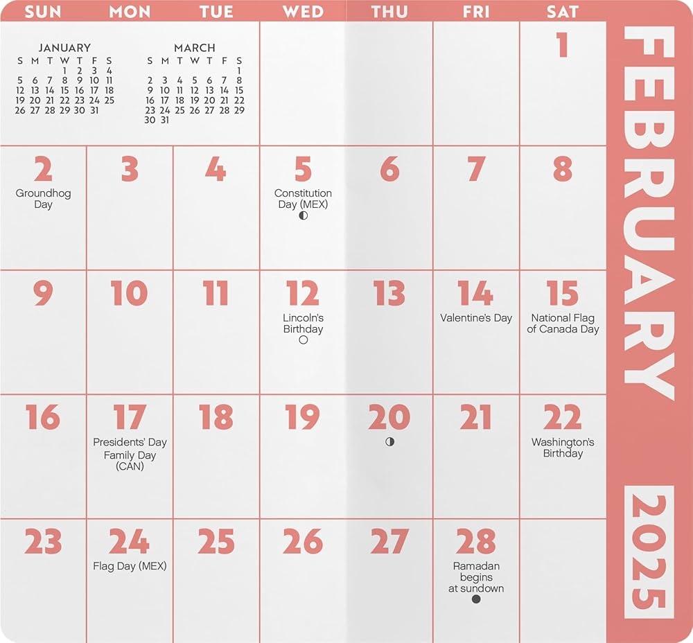 Printable Pocket Size Calendar 2025