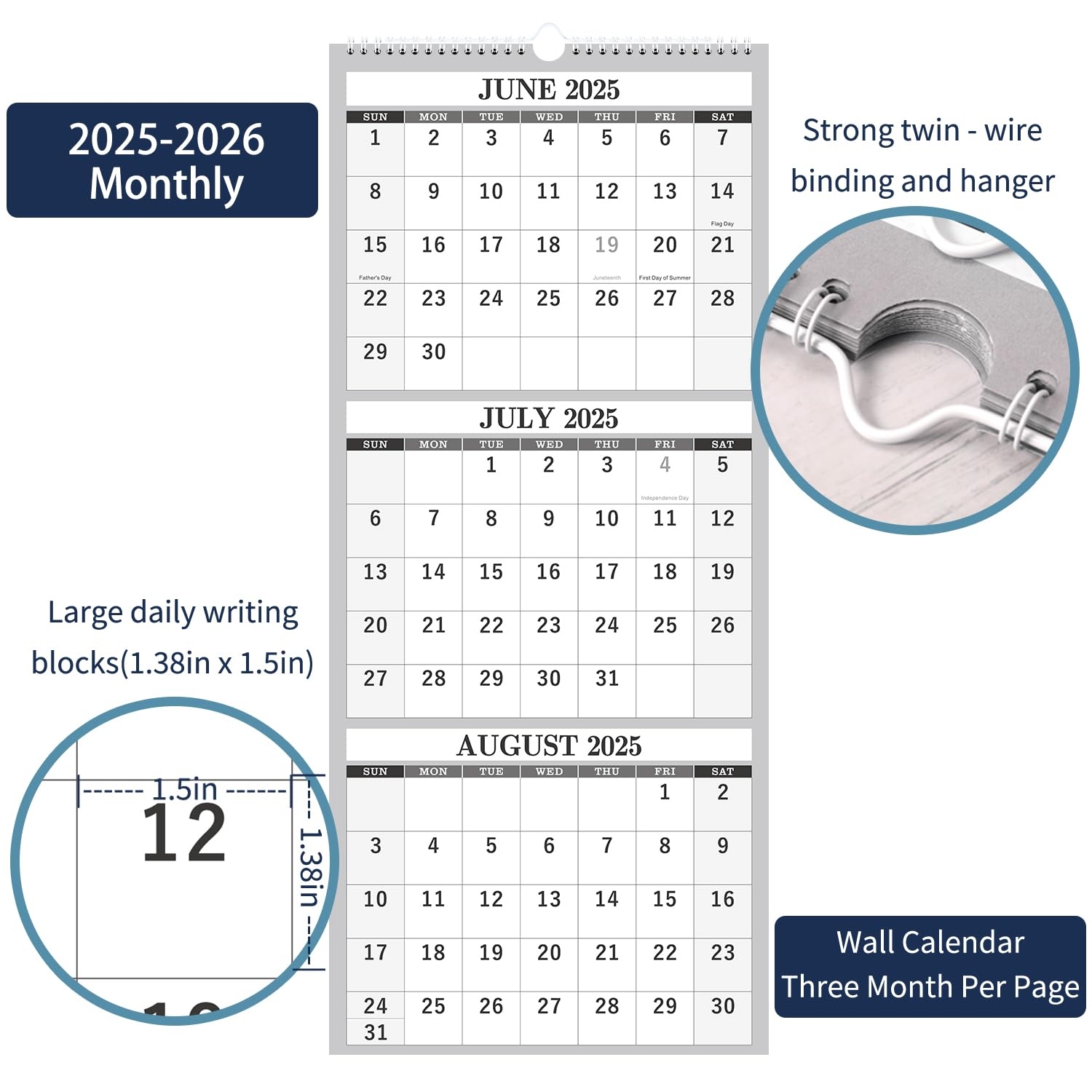 Amazon 2025 2026 Wall Calendar Apr 2025 Jul 2026 3 Month Calendar Vertical Display 3 Month Wall Calendar 2025 2026 11 X 26 Large Monthly Calendar Lay Flat Holidays Blocks Perfect For Planning Office Products