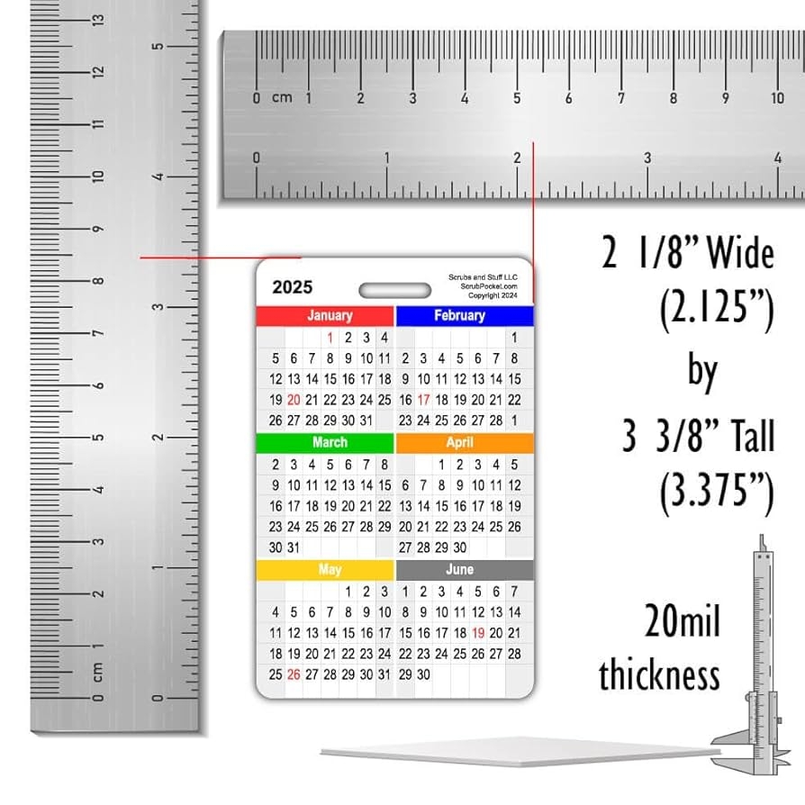 Printable Wallet Size Calendar
