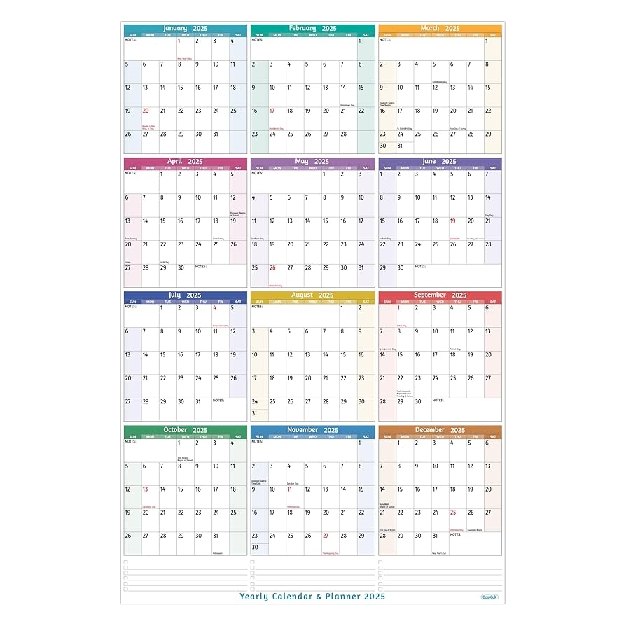 2025 Calendar Printable With Large Squares