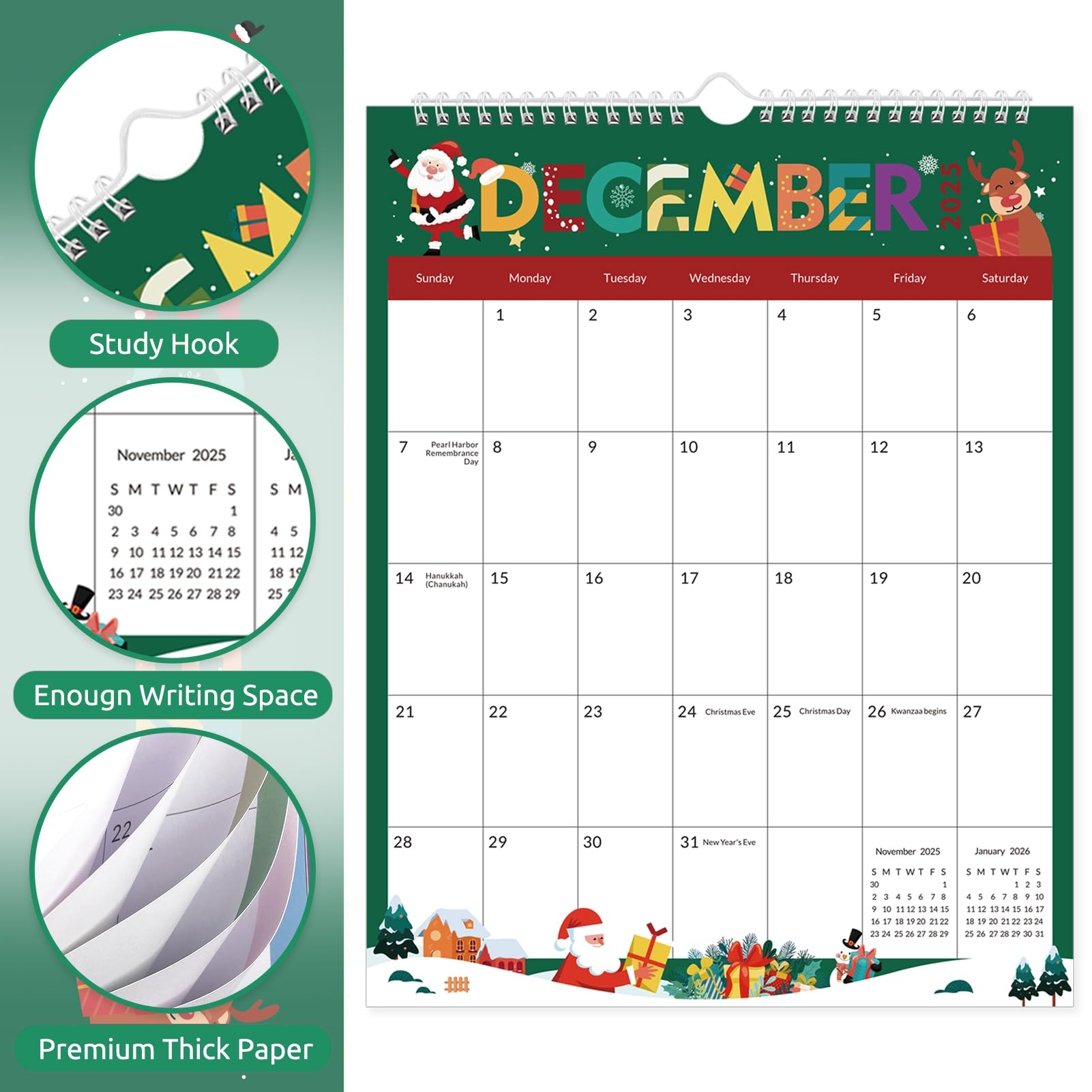 Amazon KONVINIT Wall Calendar 2025 2026 26 Monthly Large Calendar 2025 2026 11 X 14 Runs From November 2024 Until December 2026 2025 Wall Calendar For Home School And Office Supplies Office Products