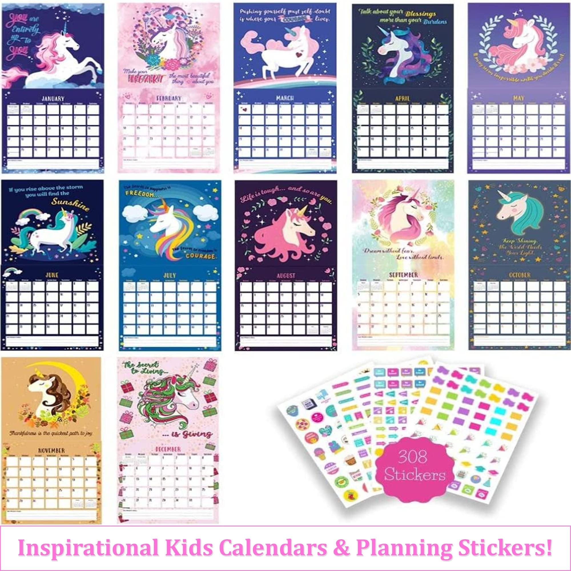 Amazon Life Is A Doodle 2025 Calendar For Kids Pre Teens 2025 Unicorn Calendar For Kids Includes Over 300 Planning Holiday Stickers My Daily Wall Calendar Is Packed