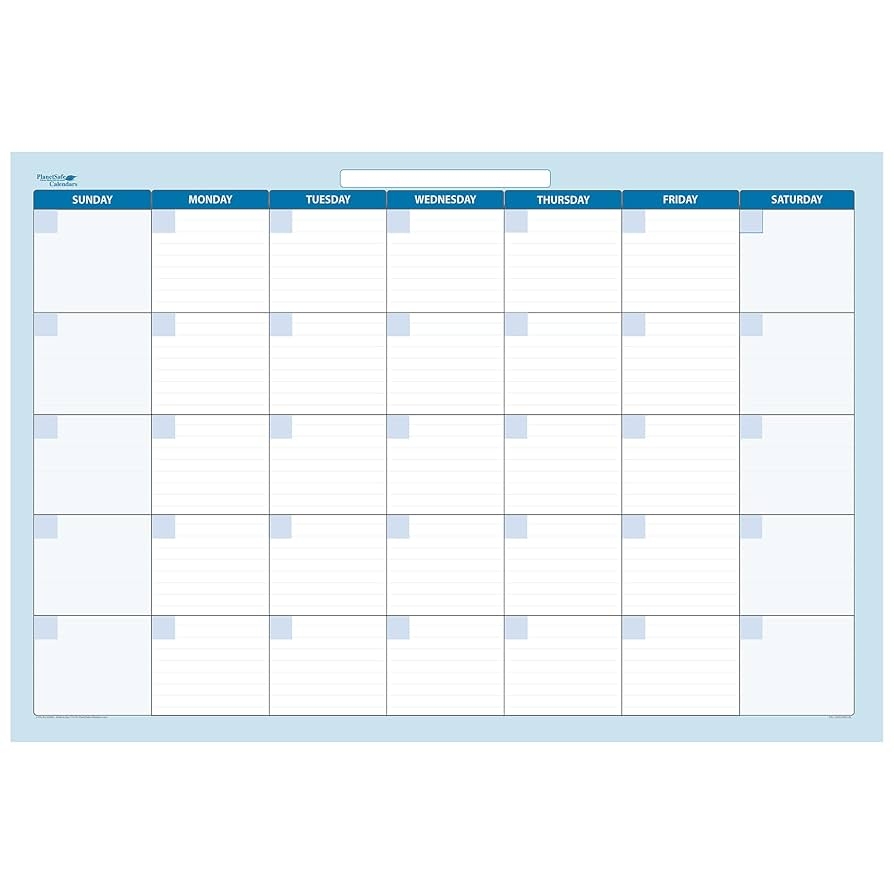 Amazon PlanetSafe Calendars 30 Day Dry Erasable Wall Calendar Planner 1 Month Large Calendar Monthly Planner For Home School Classroom Organization Includes Free Marker And Eraser With Marker Holder Horizontal 36 X