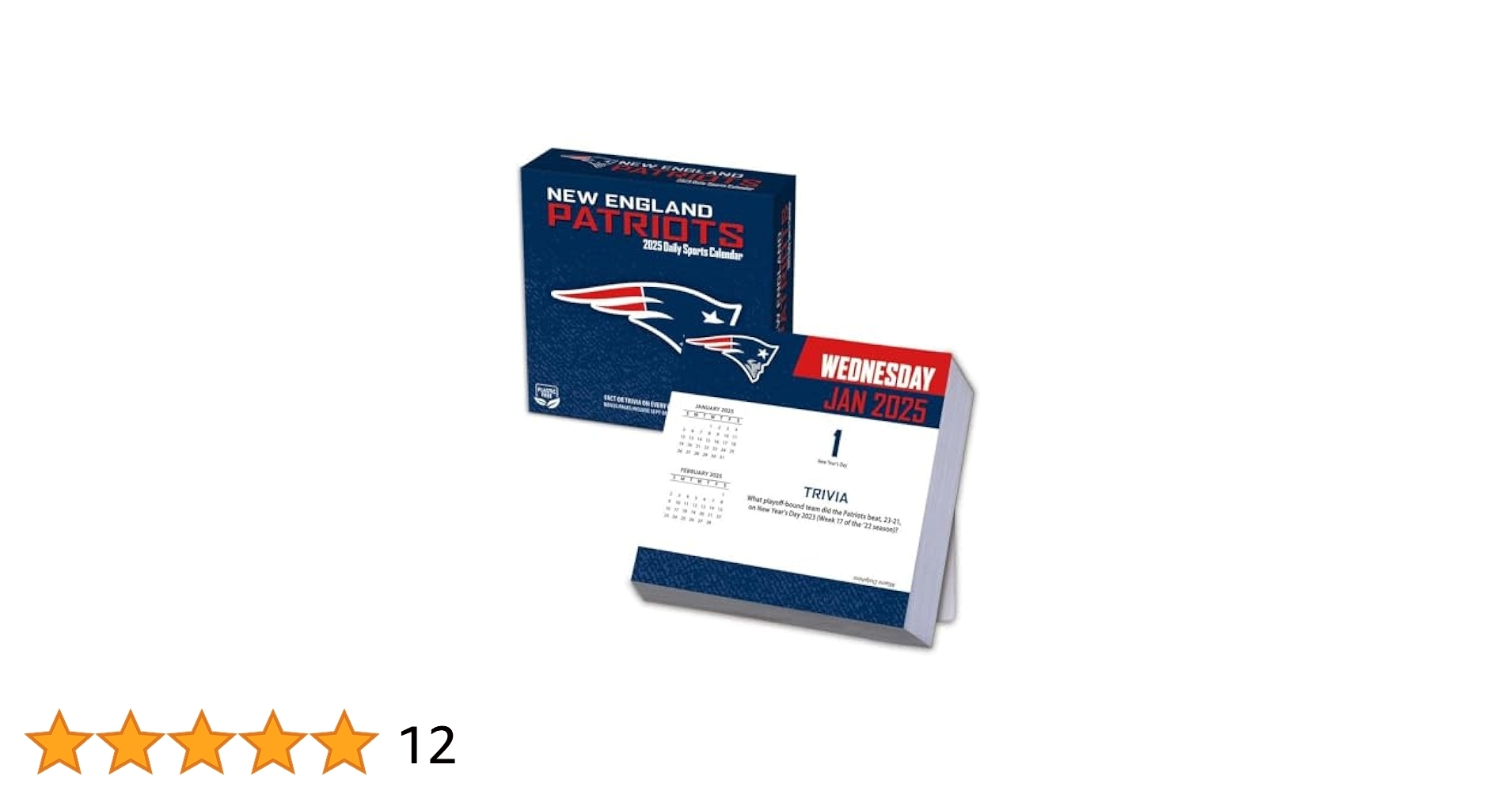 Amazon TURNER SPORTS New England Patriots 2025 Box Calendar 25998053048 Office Products