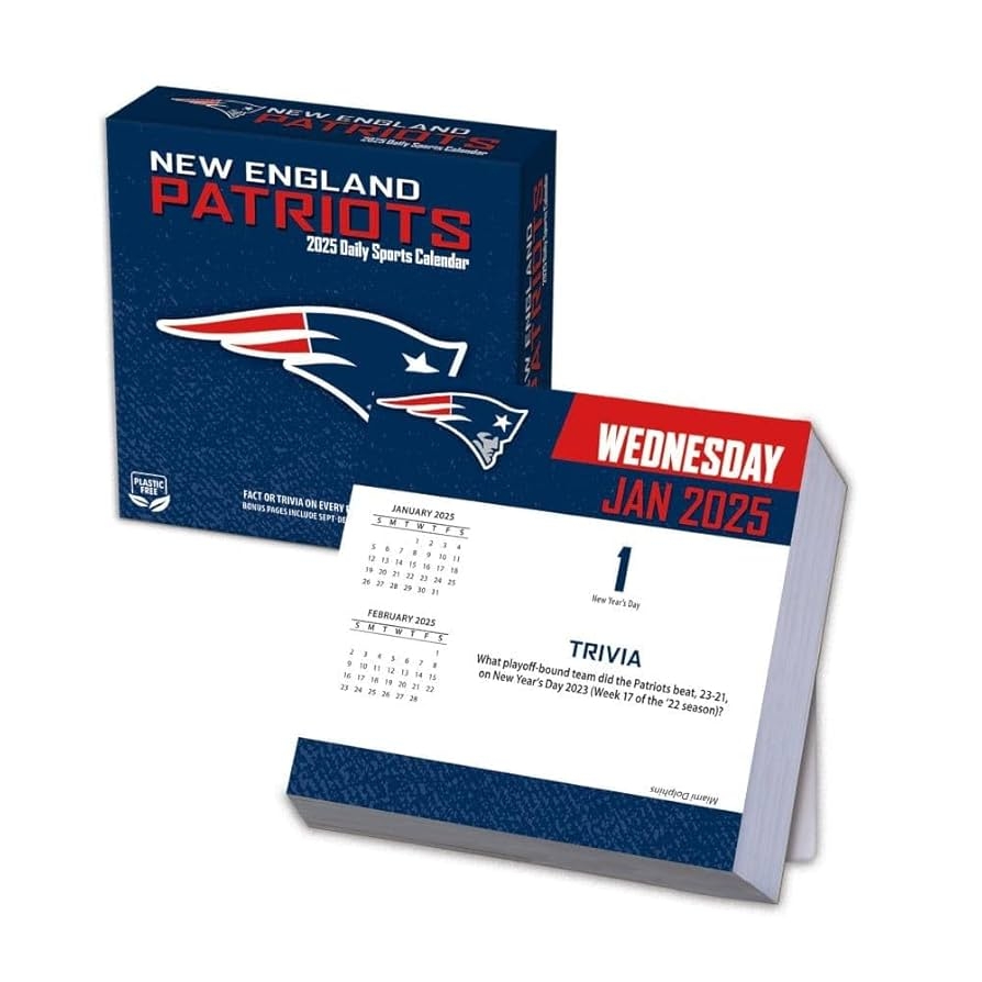 Amazon TURNER SPORTS New England Patriots 2025 Box Calendar 25998053048 Office Products