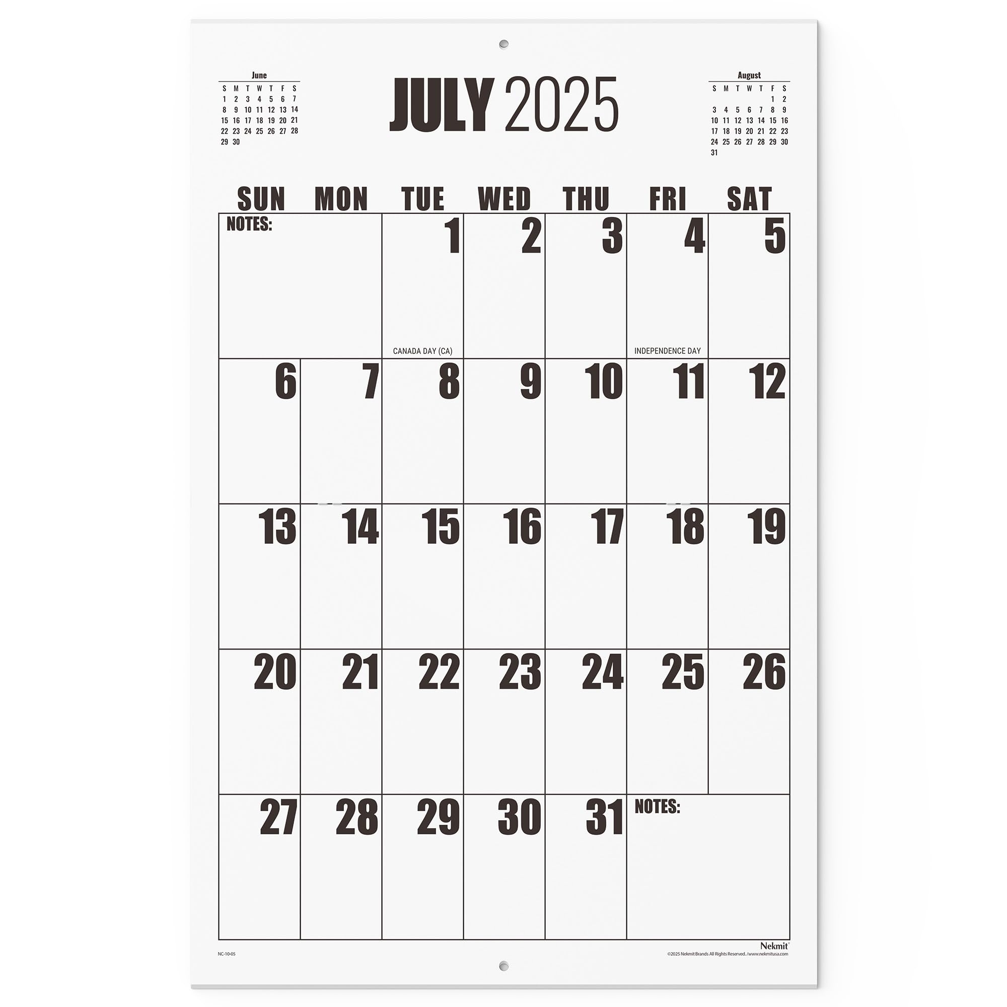 Printable Month Calendars 2025