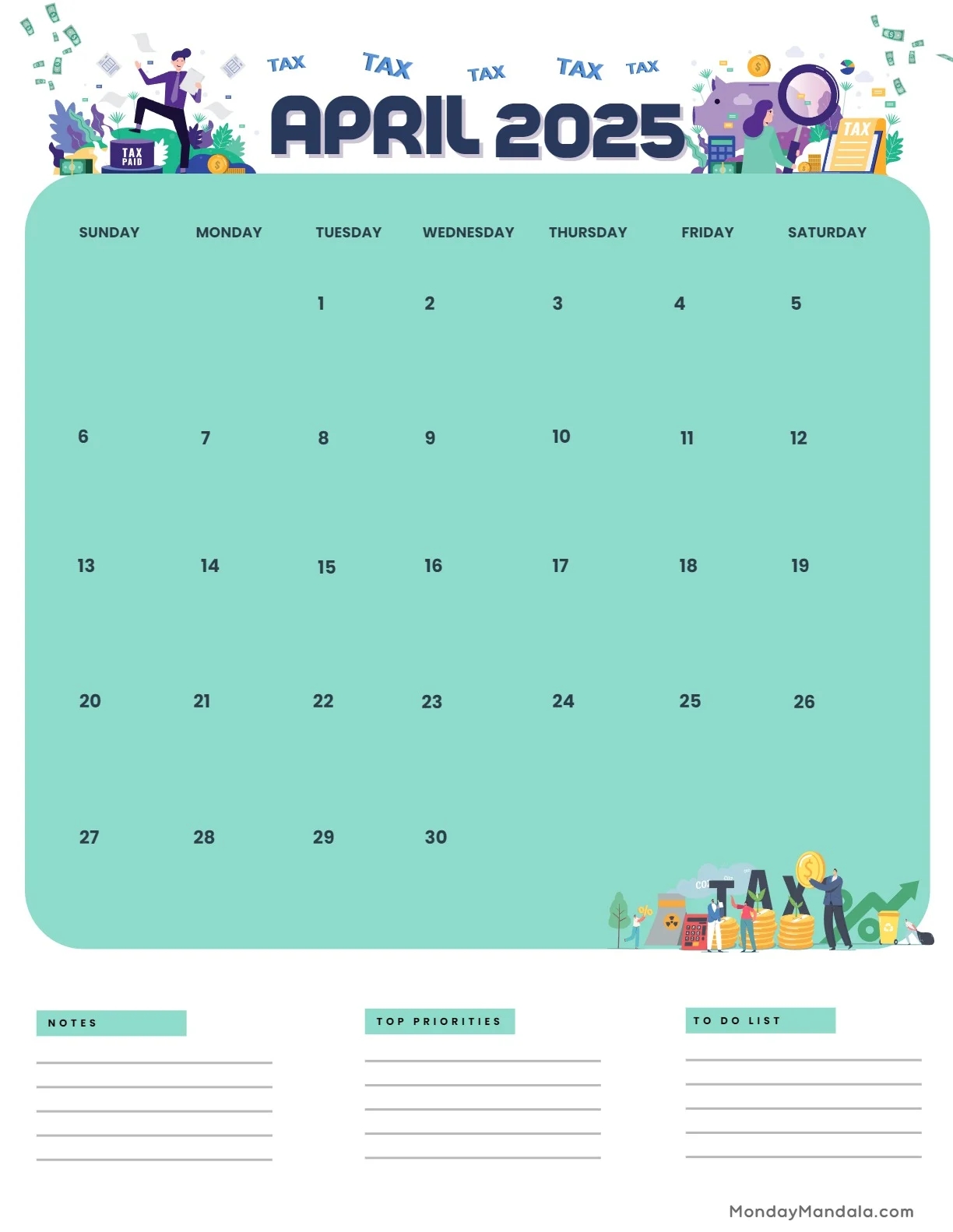 April 2025 Calendar 52 Free PDF Printables 