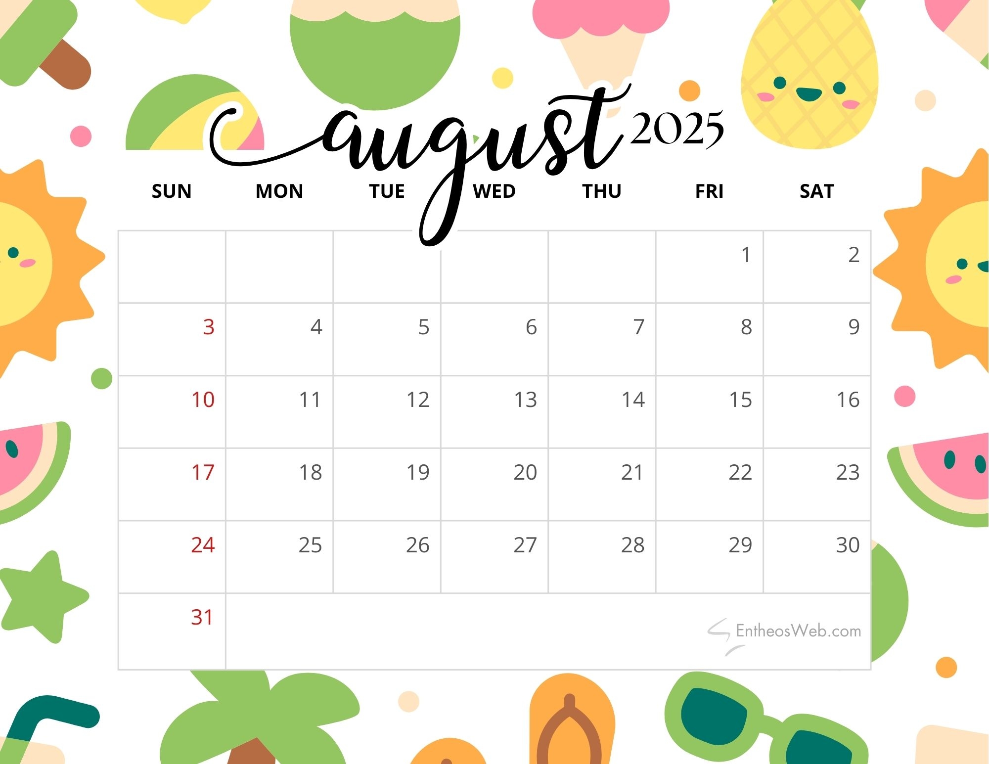 August 2025 Calendar Printables EntheosWeb August 2025 Calendar Printables EntheosWeb