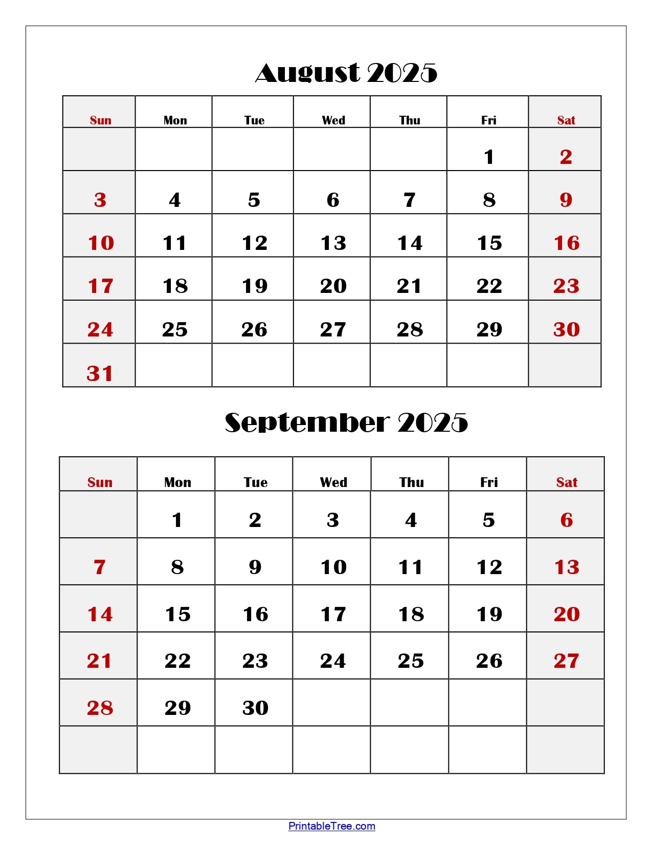 September 2025 Calendar Free Printable Pdf