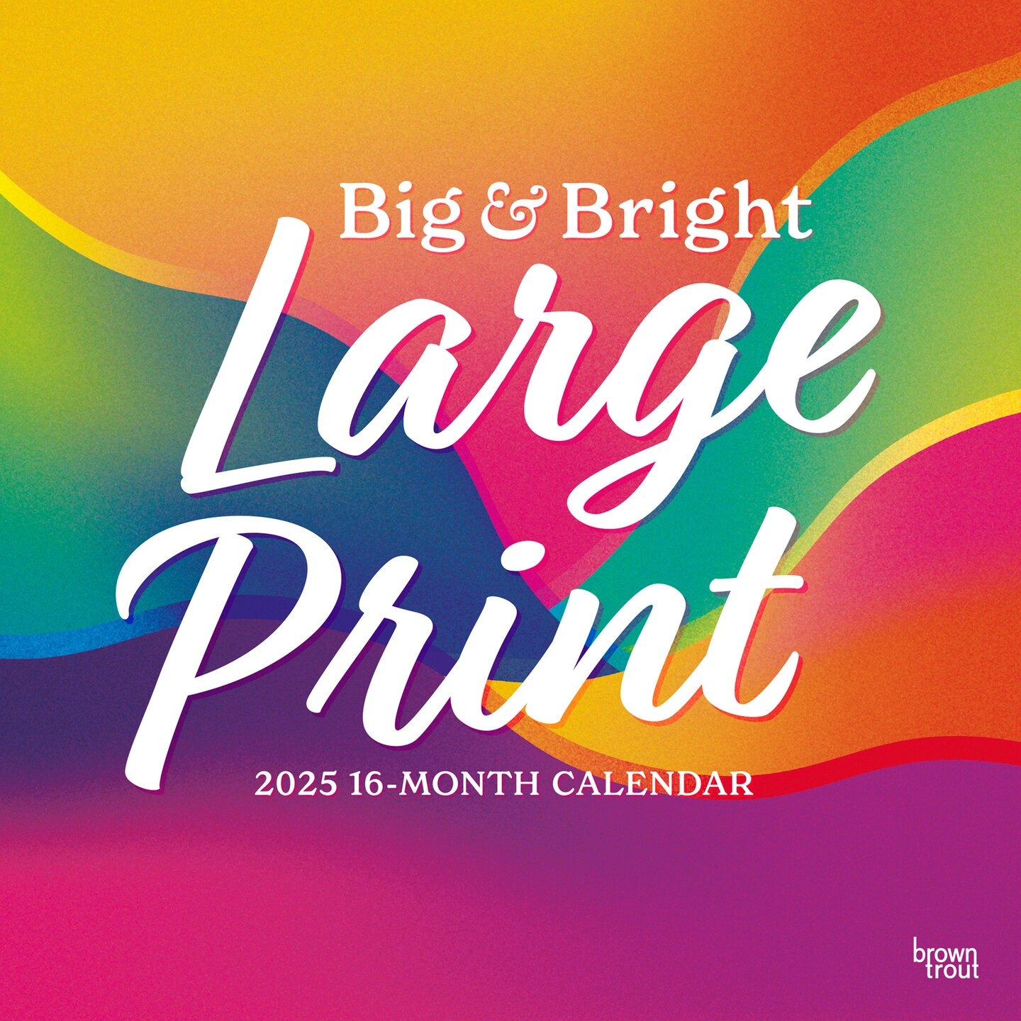 Big Bright Large Print 2025 12 X 24 Inch Monthly Square Wall Calendar Matte Paper Plastic Free BrownTrout Easy To See Large Font Michaels