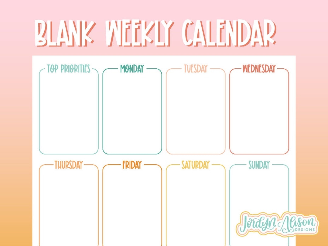 Weekly Time Detail Printable Calendar