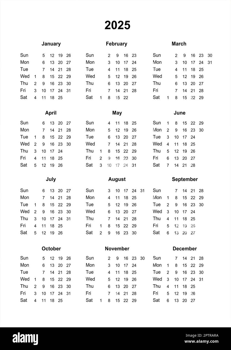 Printable Minimal Calendar 2025