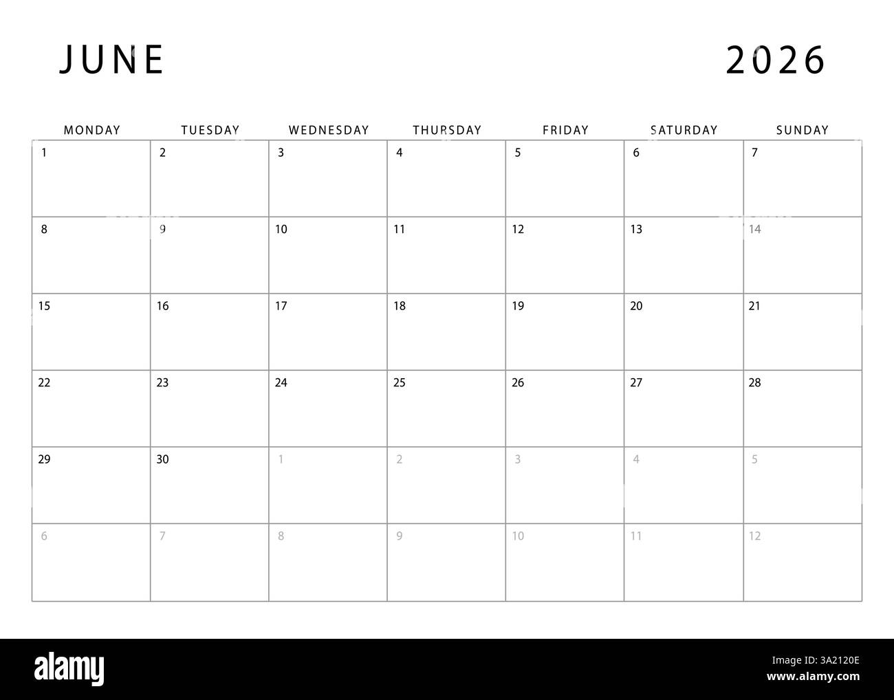 Calendar 2026 Black And White Stock Photos Images Alamy