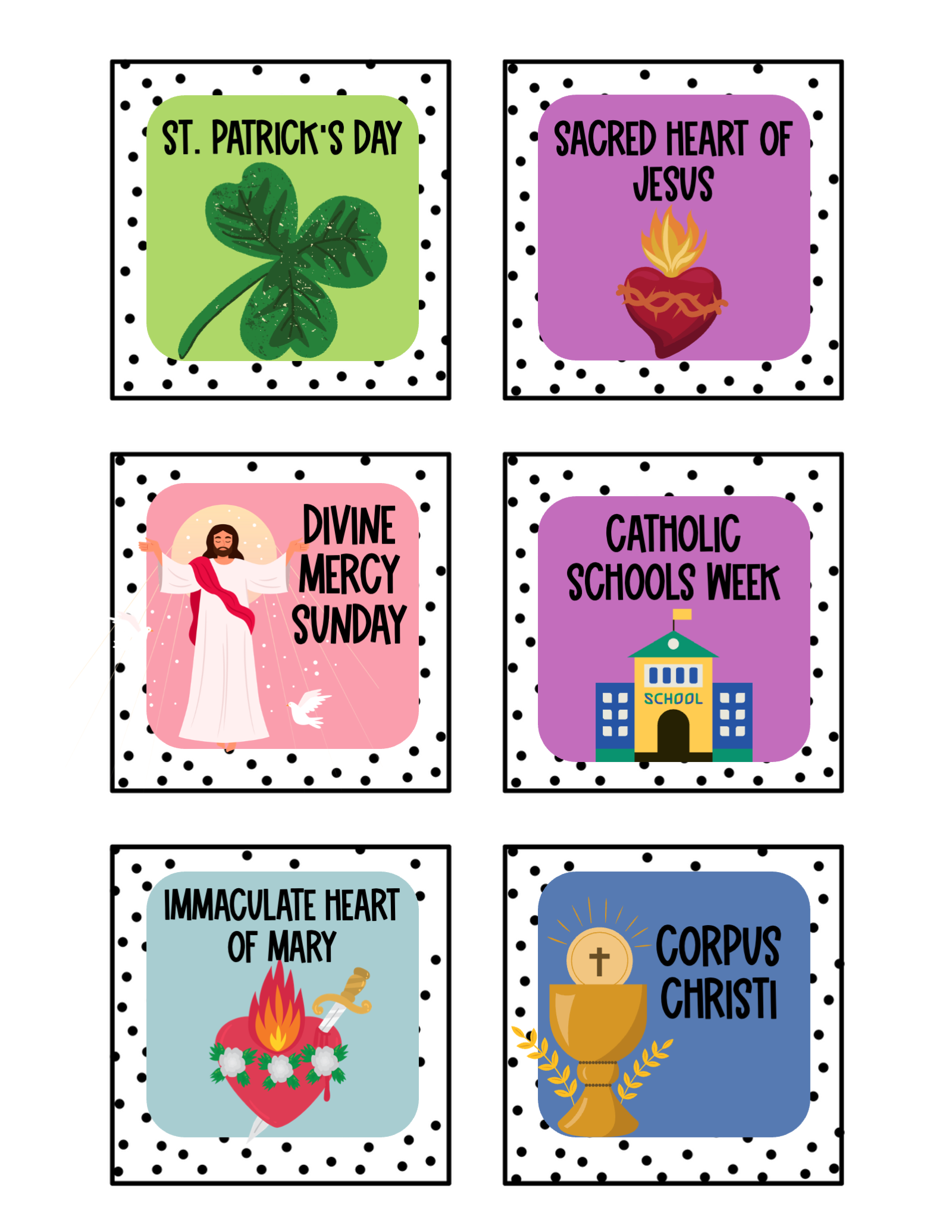 Calendar Cards Catholic And School Holidays Events Made By Teachers