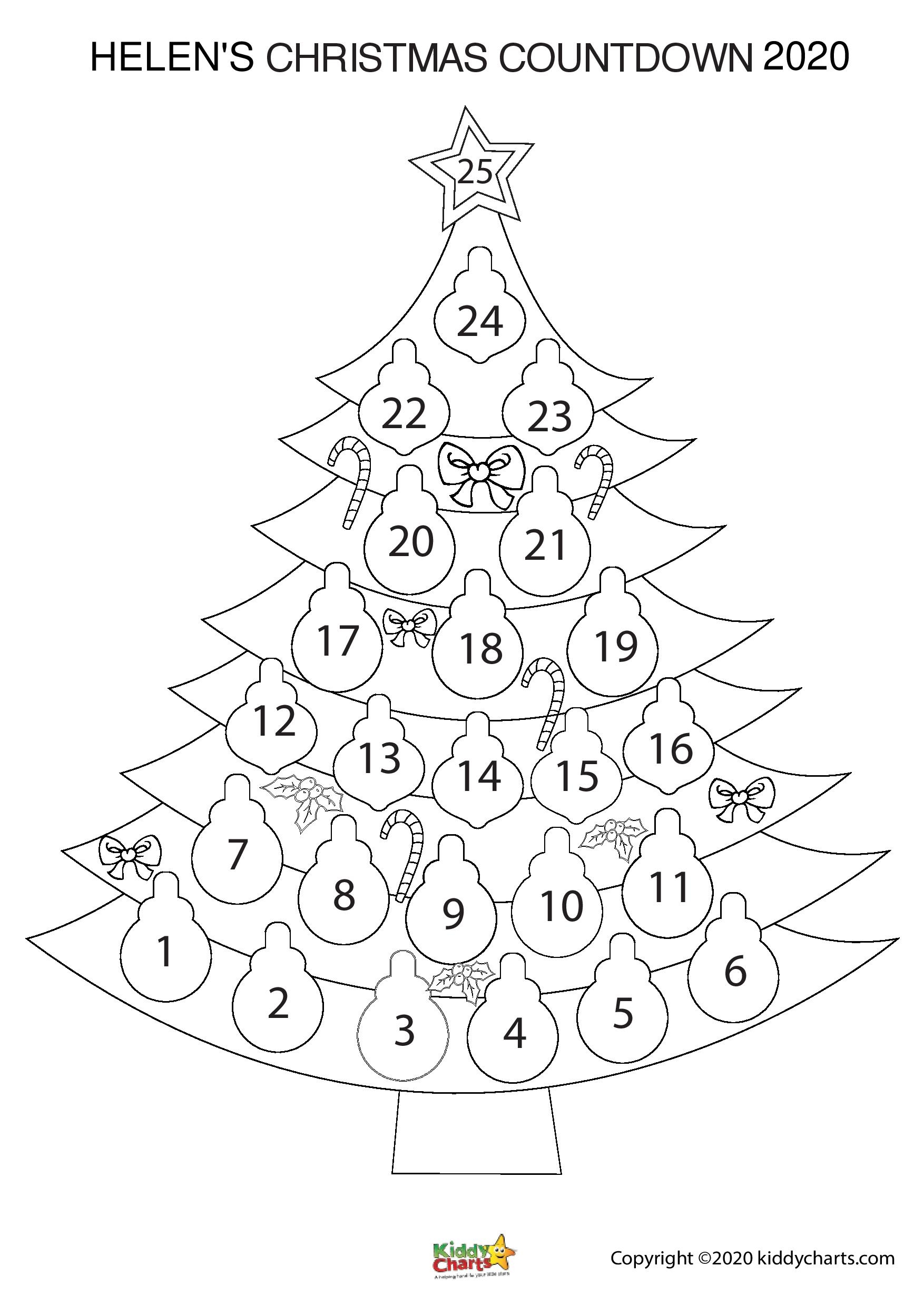 Coloring Advent Calendar Printable With Message