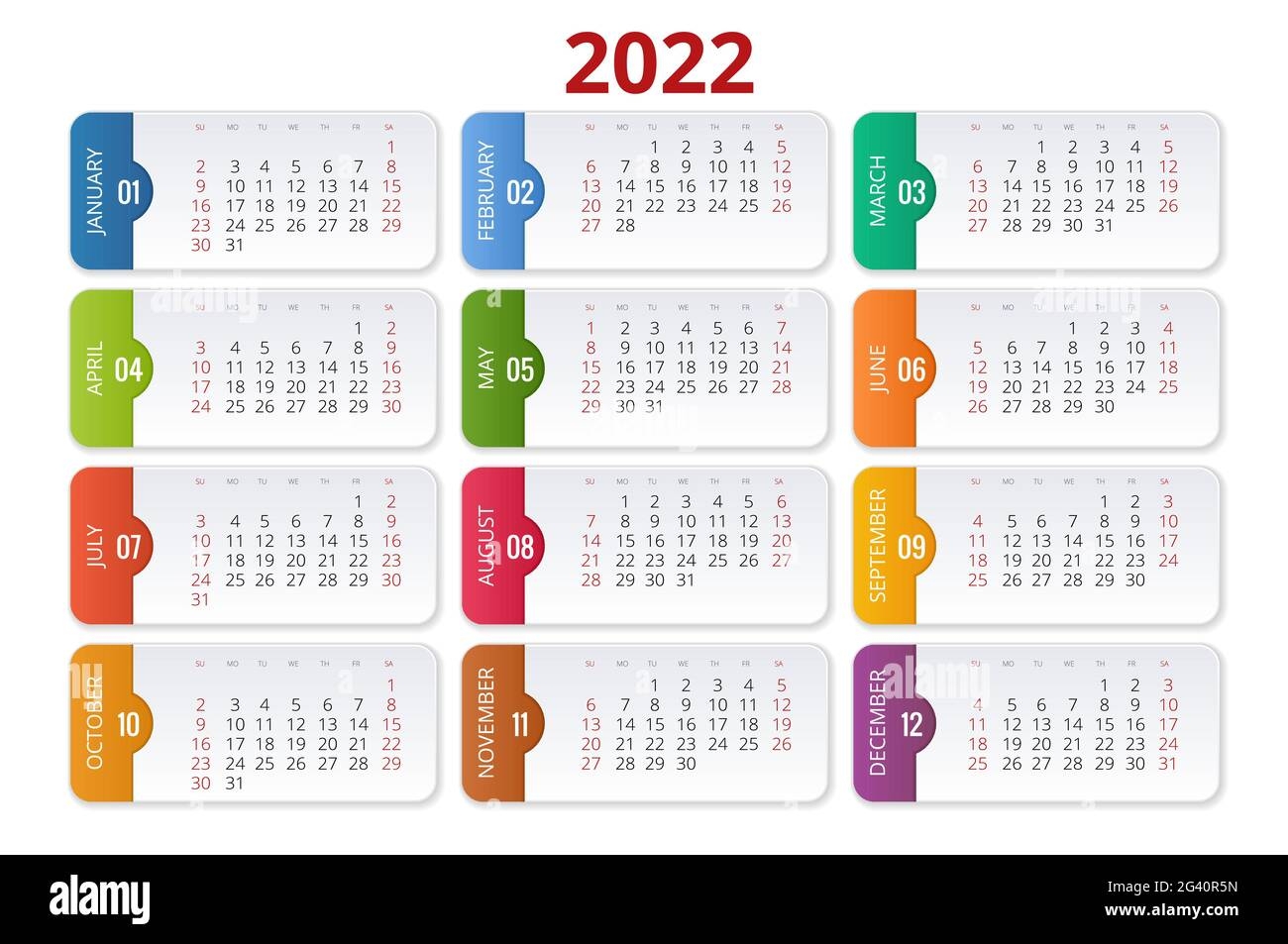 Calendar Planner For 2022 Calendar Template For 2022 Stationery Design Print Template With Place For Photo Your Logo And Text Corporate And Stock Vector Image Art Alamy