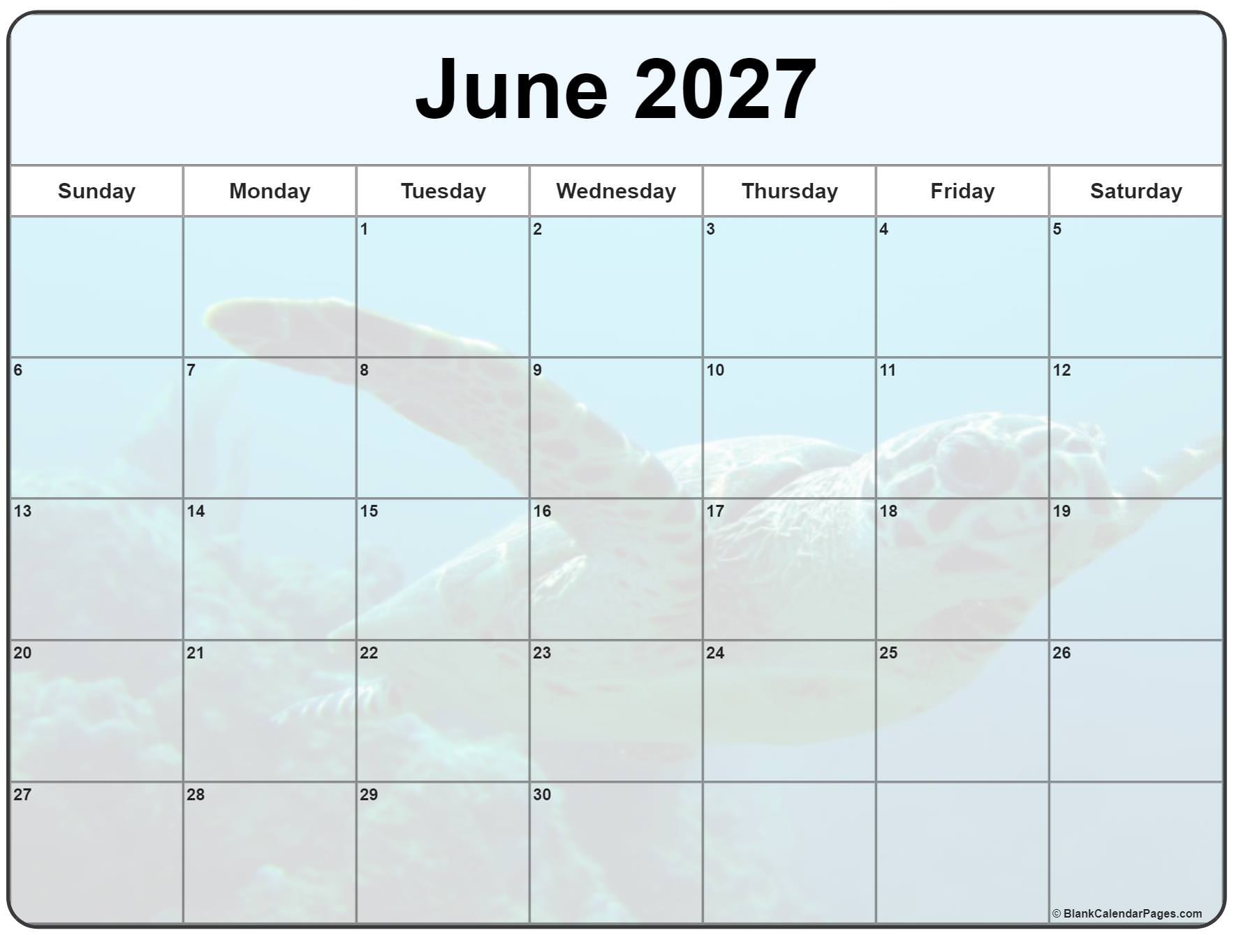 Collection Of June 2027 Photo Calendars With Image Filters 