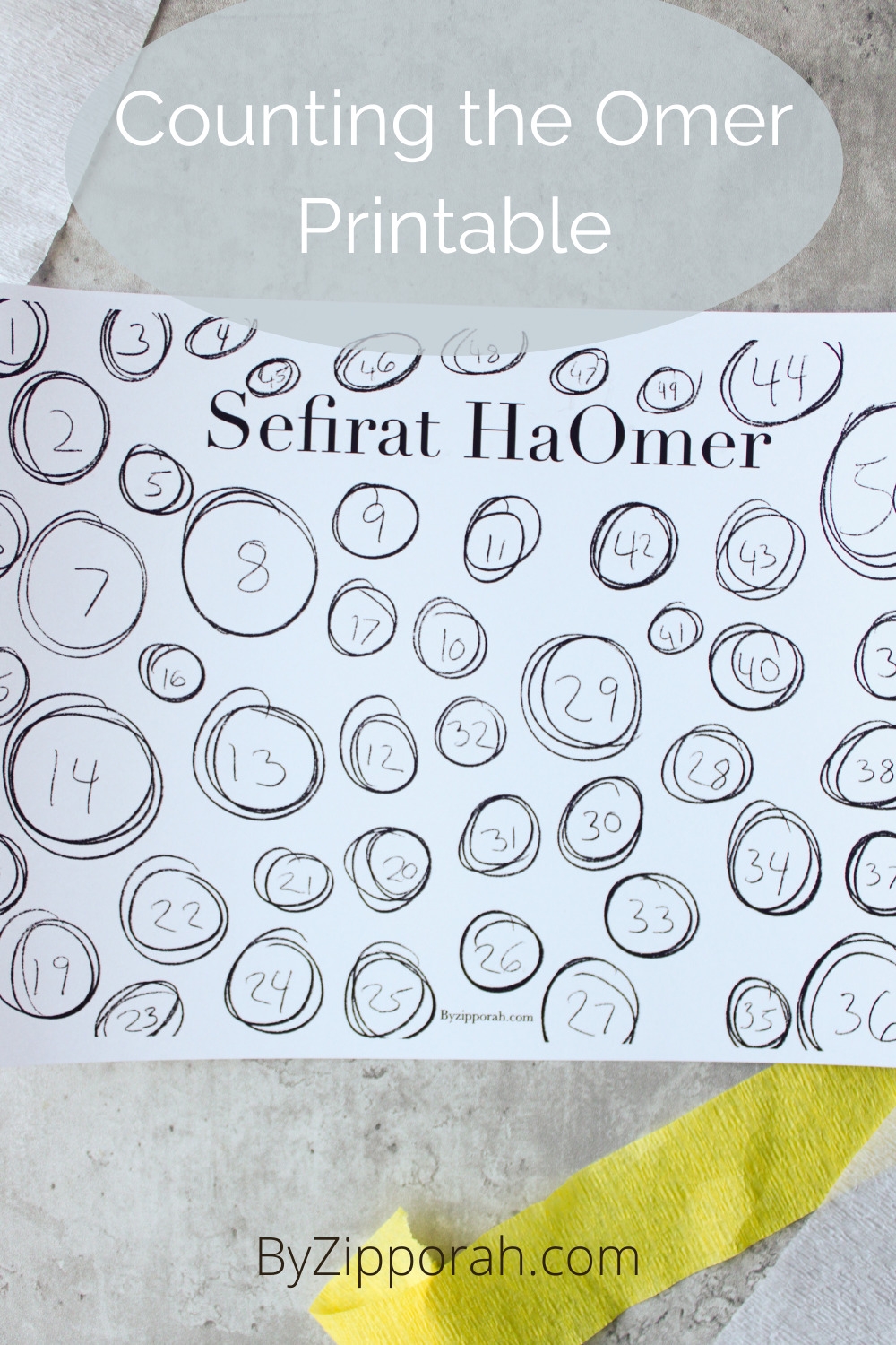 Counting The Omer Printable Sefirat HaOmer ByZipporah