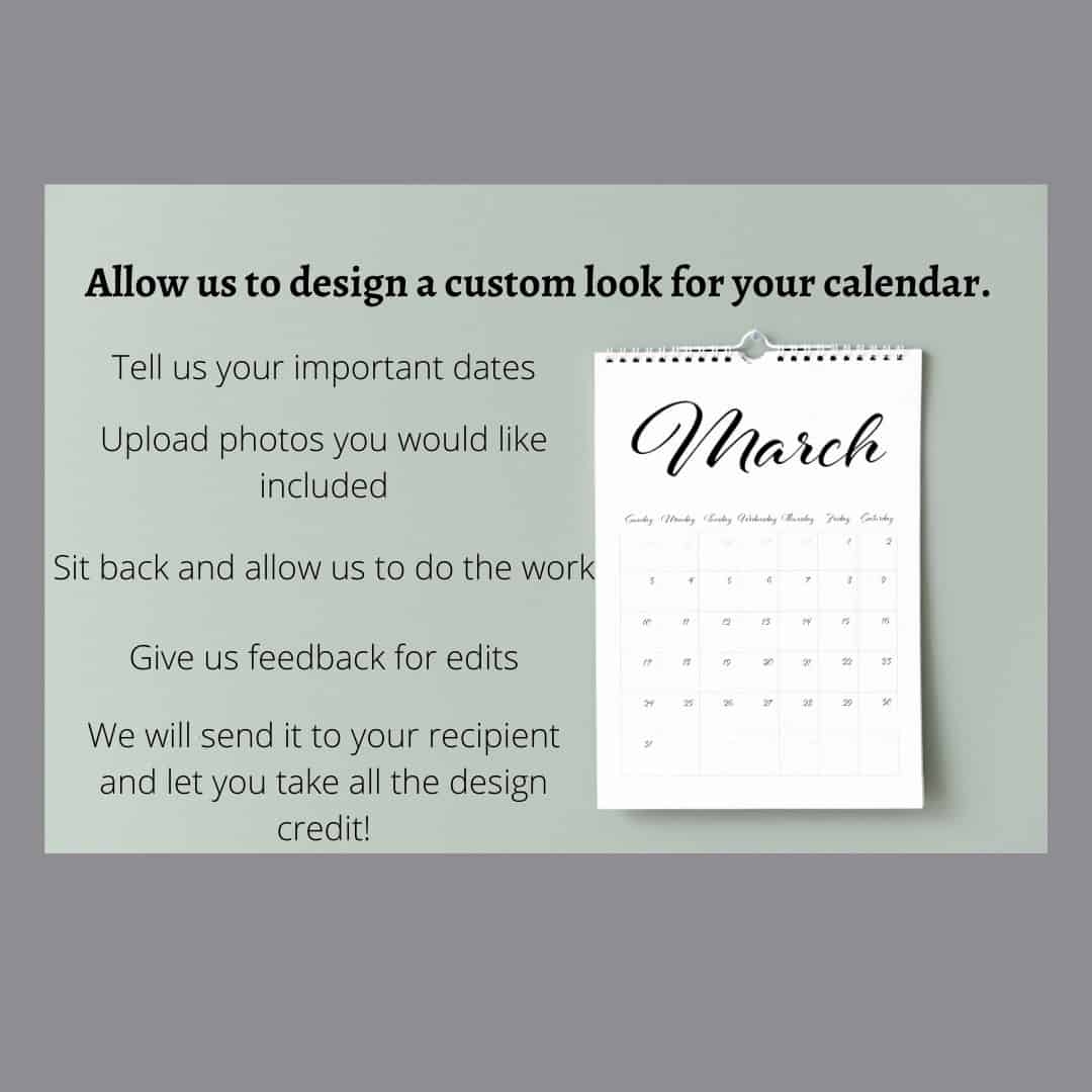 Custom Designed Calendar 11x17 RememberGrams