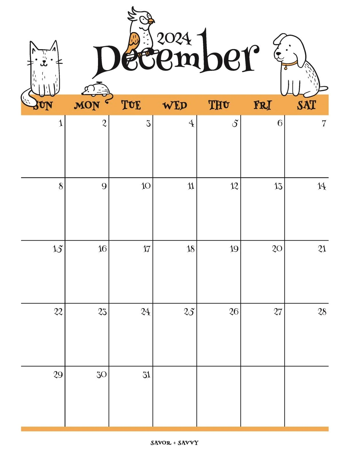 december 2024 calendar templates 14 free printables savor savvy