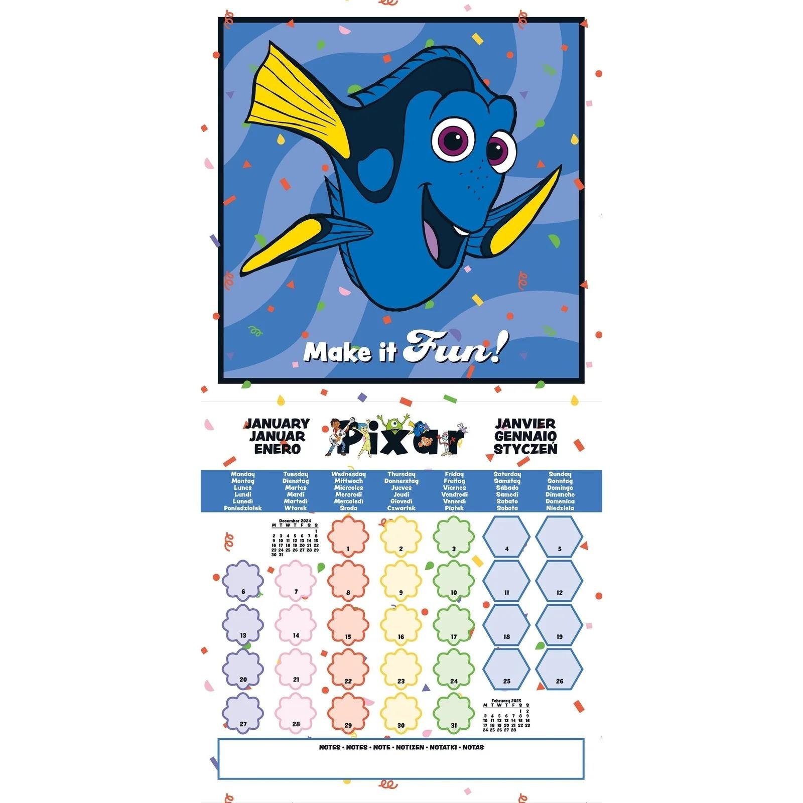 Disney Pixar 2025 Wall Calendar 30x30cm EFantasy gr