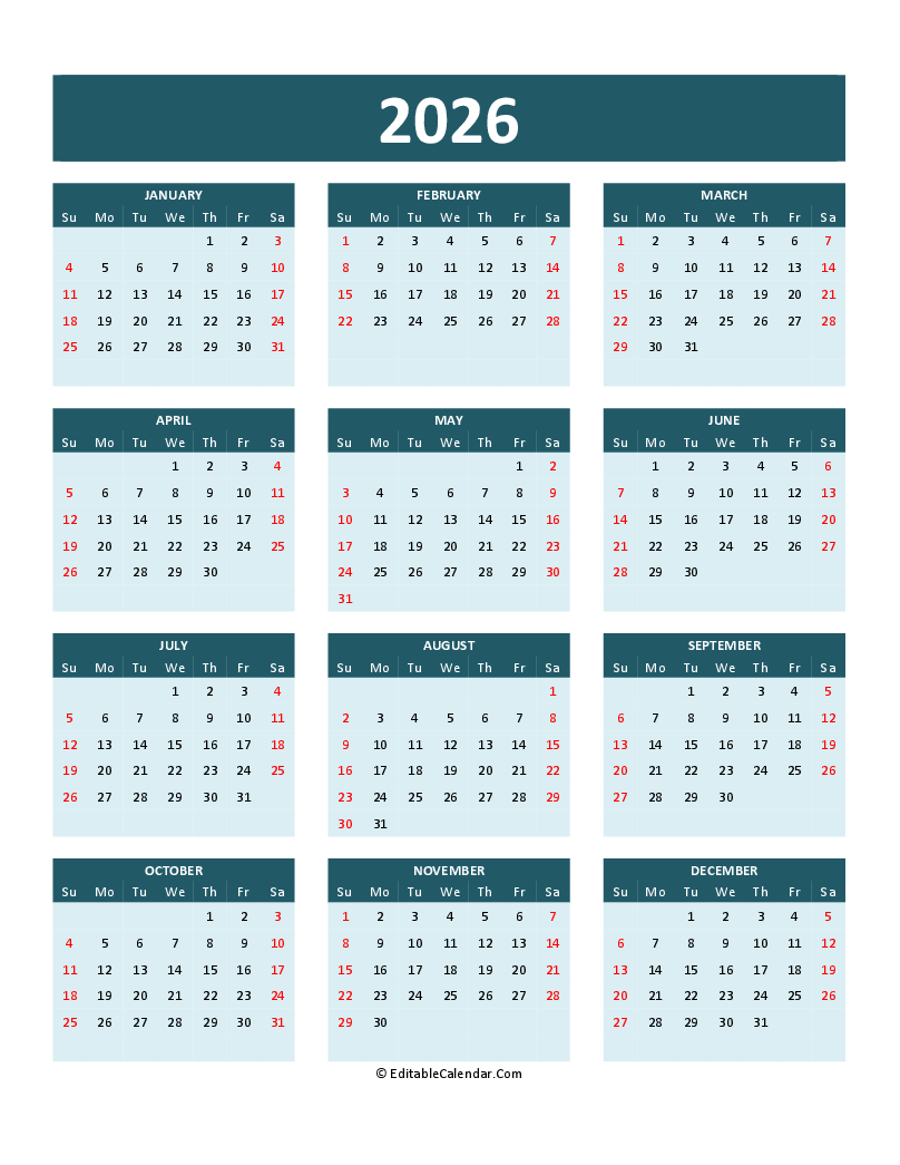 Printable Calendars 2026
