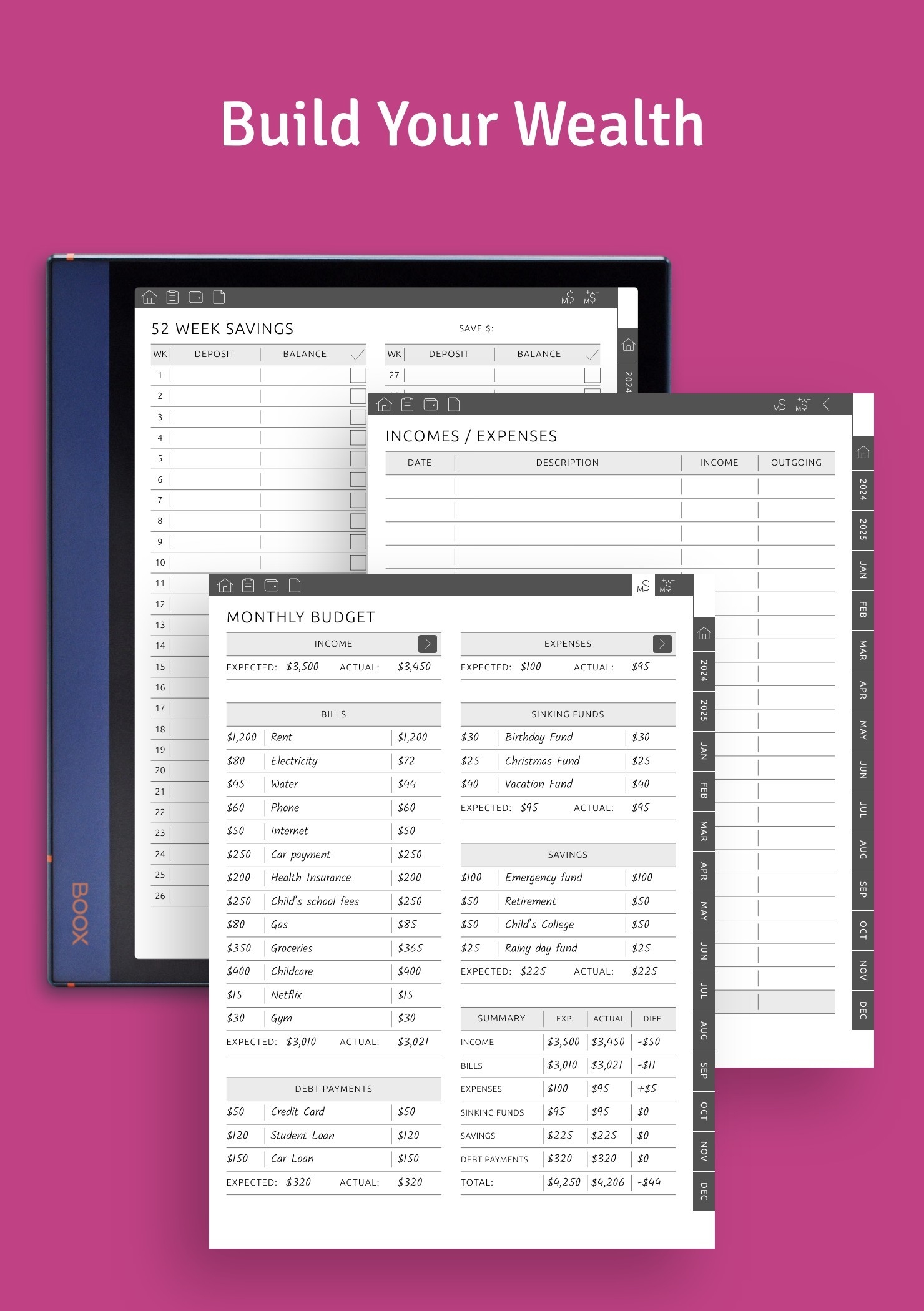 Download Monthly Calendar 2025 2030 PDF For ONYX BOOX Note Air