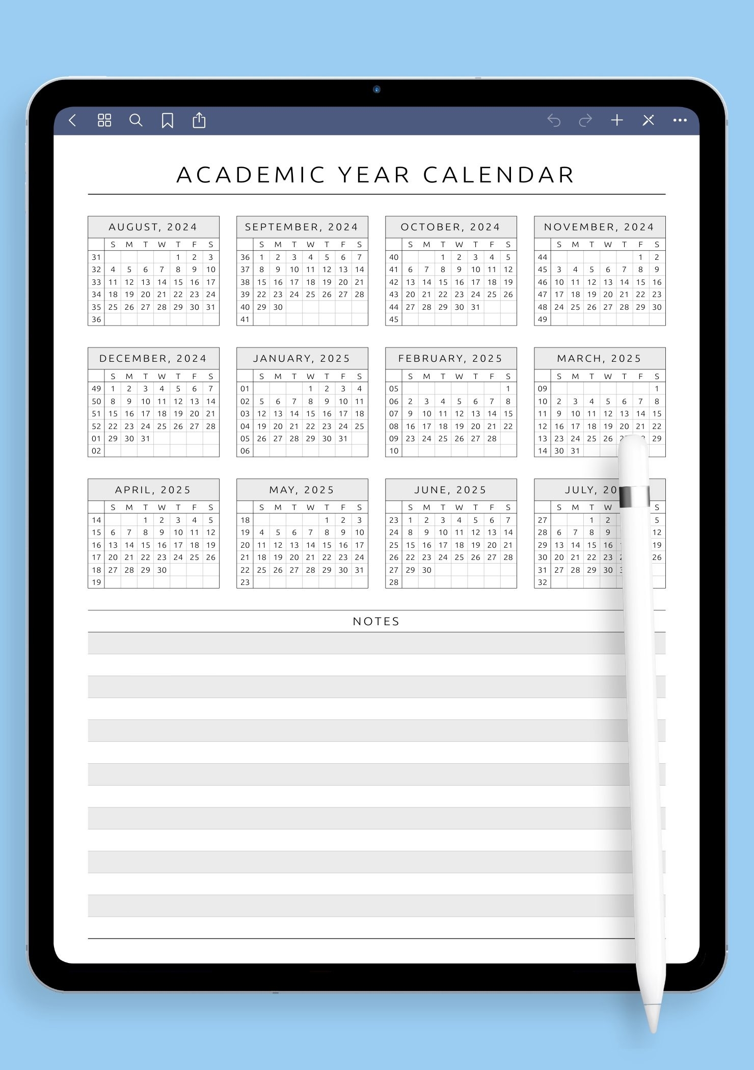 Download Printable Academic Year At a Glance Calendar Template PDF Download Printable Academic Year At a Glance Calendar Template PDF