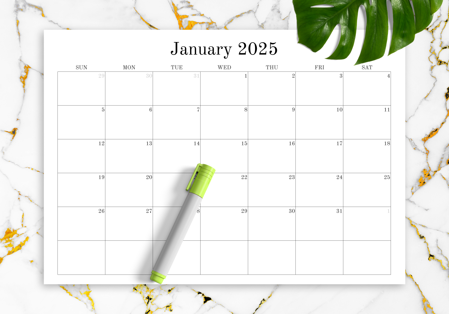 Printable Monthly Calendar Blank Printable Monthly Calendar Blank