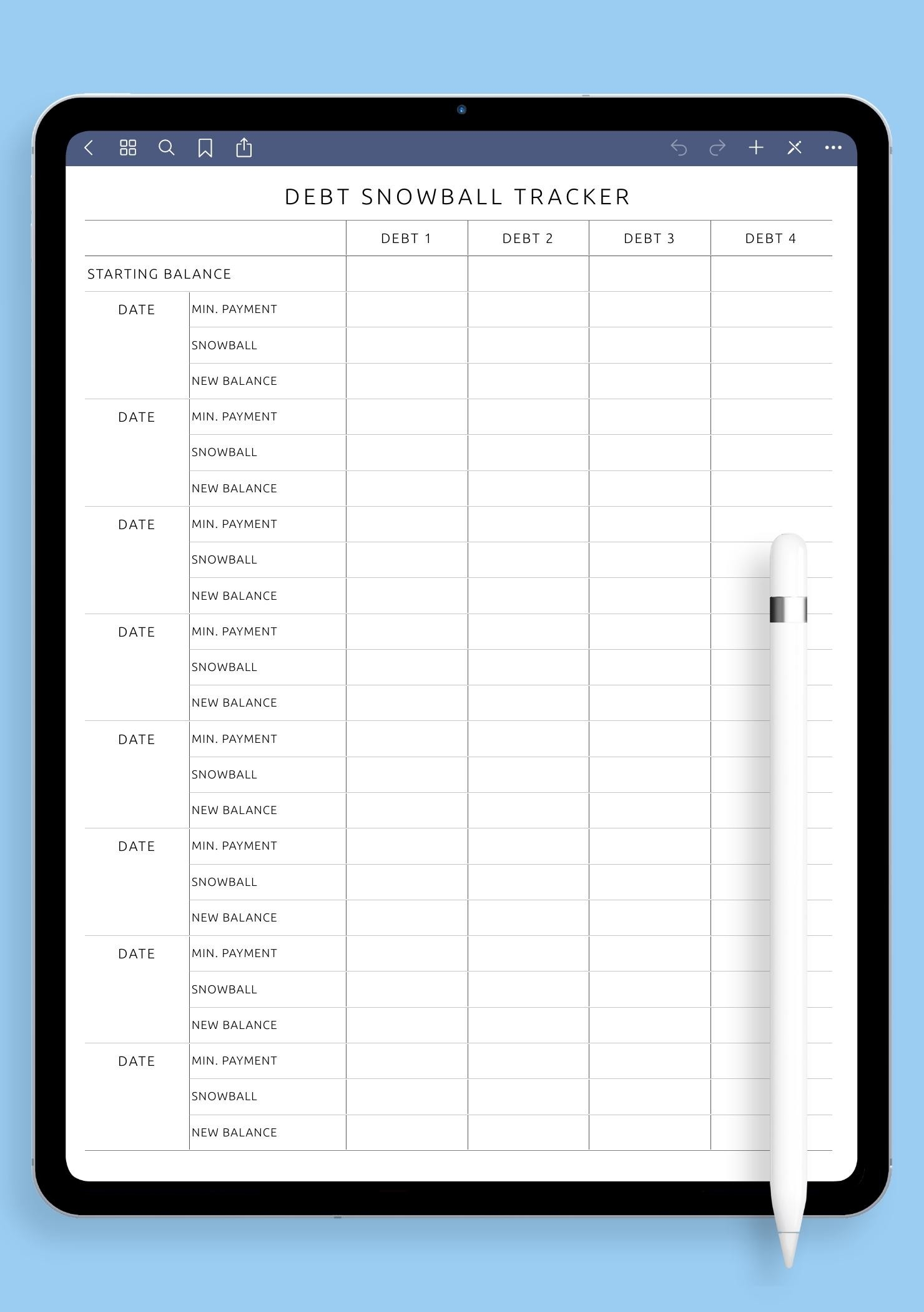 Printable Bill Calendar Available Balance Minimum Due