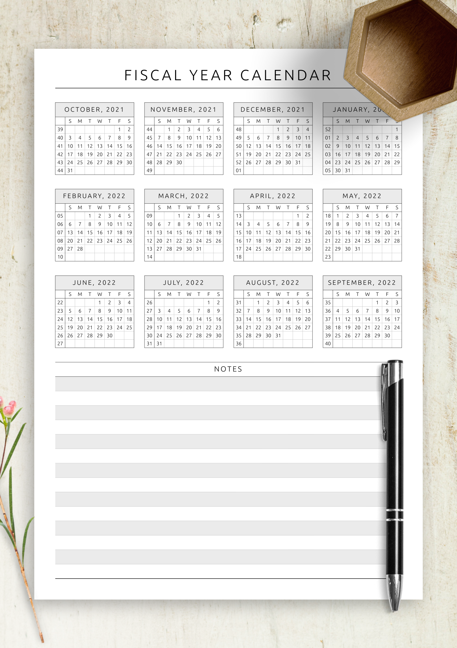 25-26 Calendar Printable