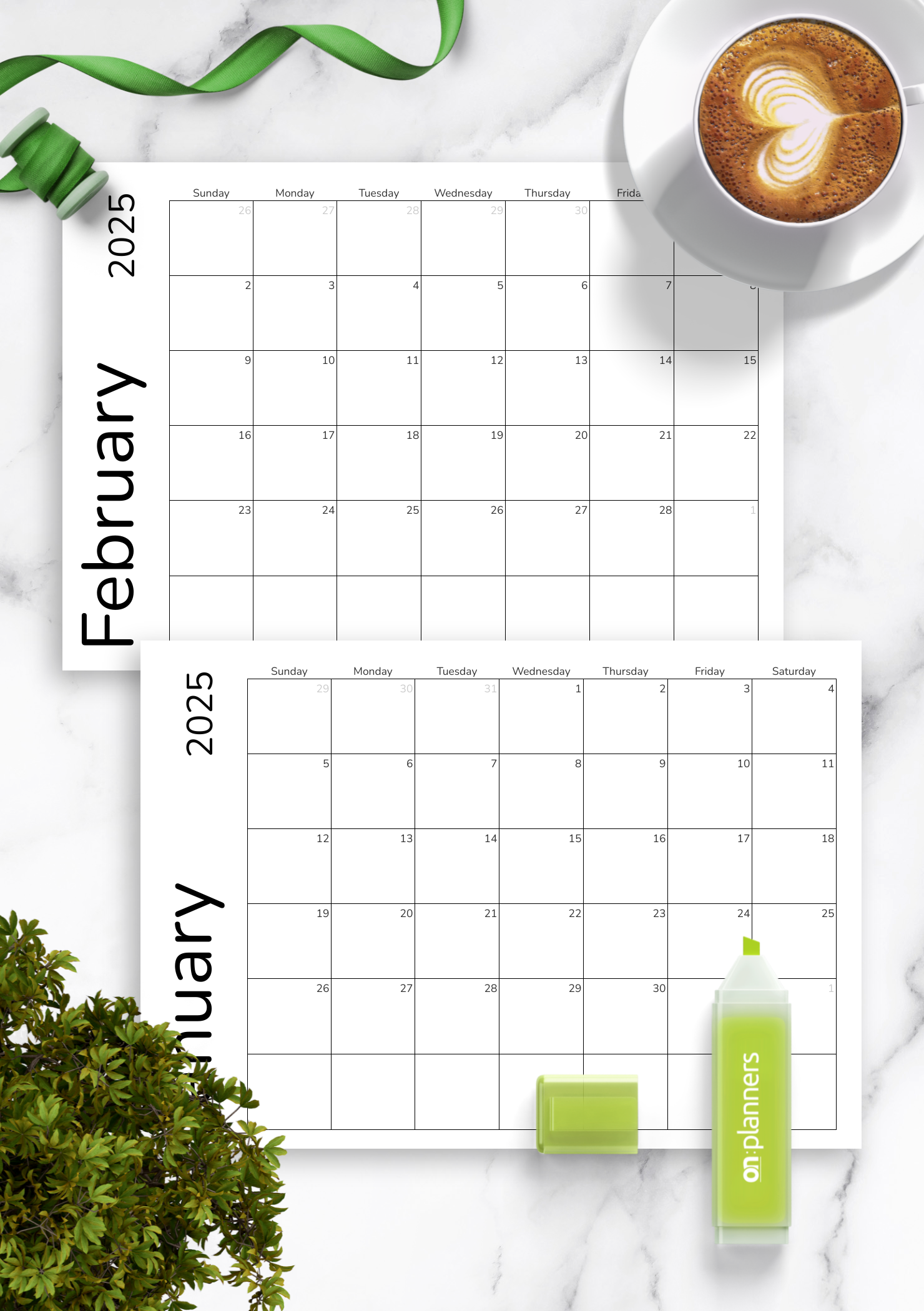 Download Printable Simple Monthly Calendar Grid PDF