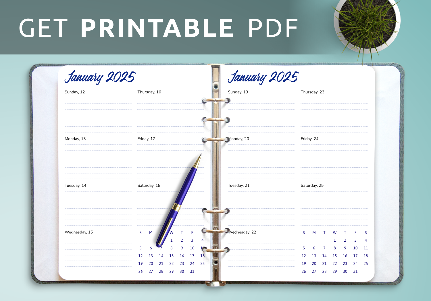Weekly Calendars Printable