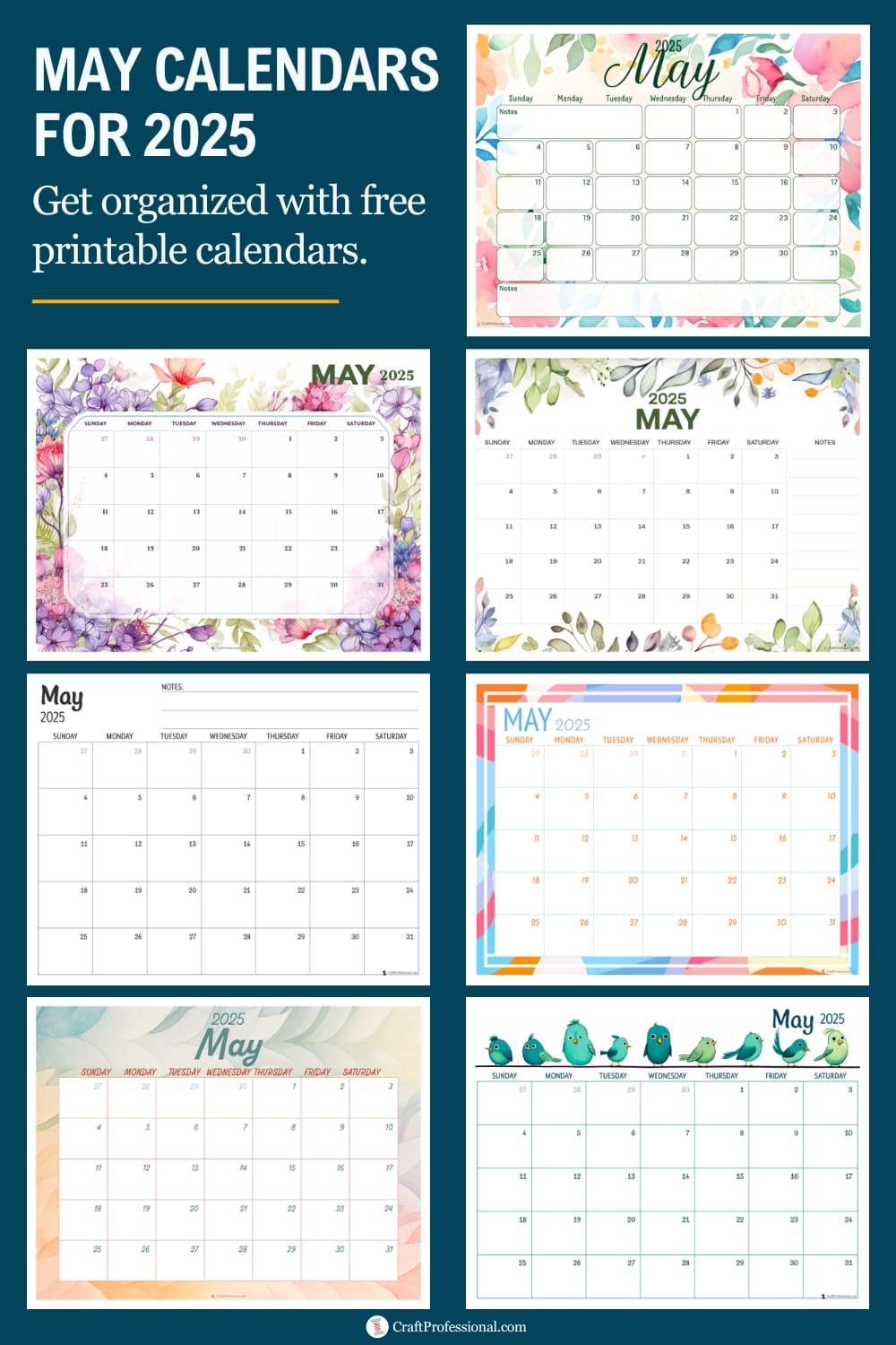 Download Your Free Printable May 2025 Monthly Calendar Today 
