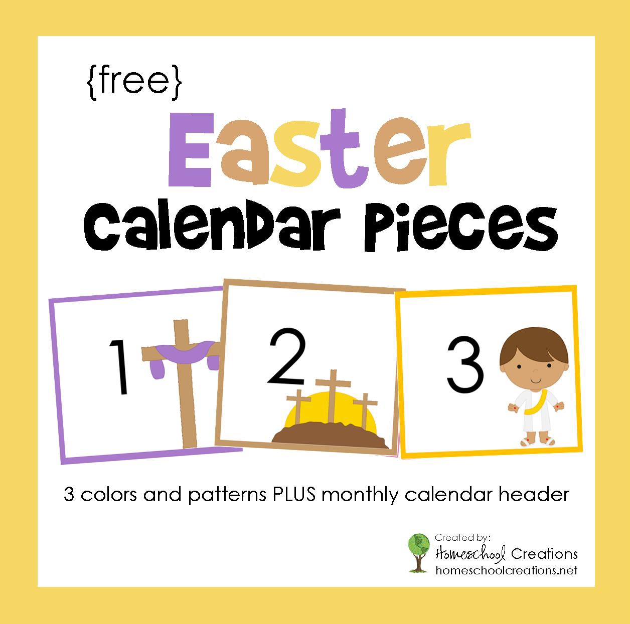 Easter Pocket Chart Calendar Pieces FREE Printable