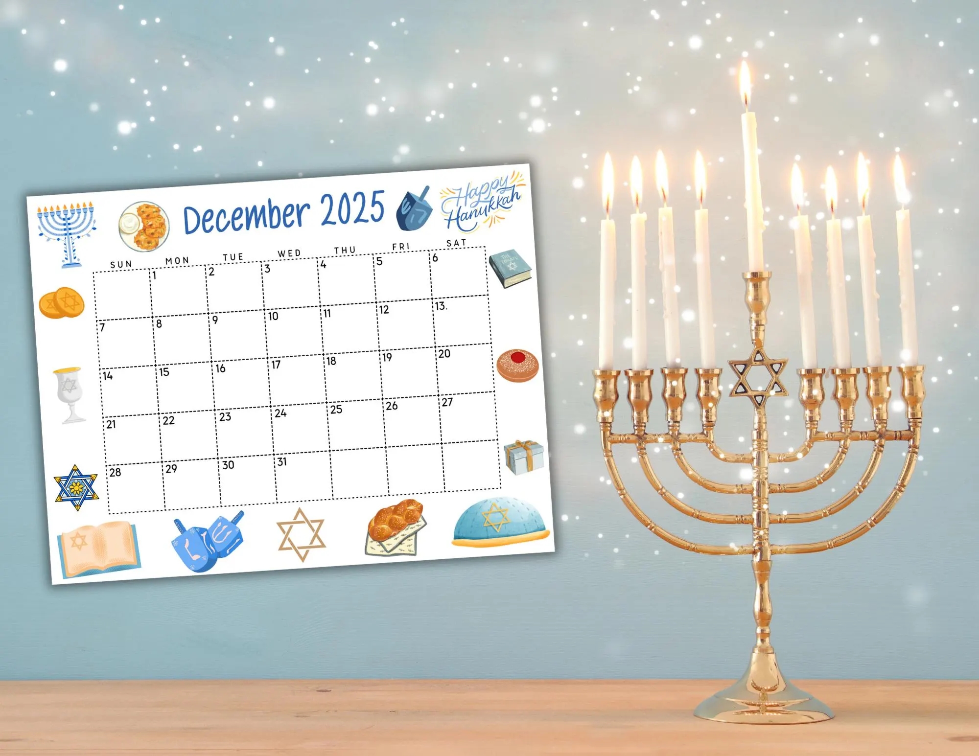 Free Preschool Hanukkah Calendar Printables 2025