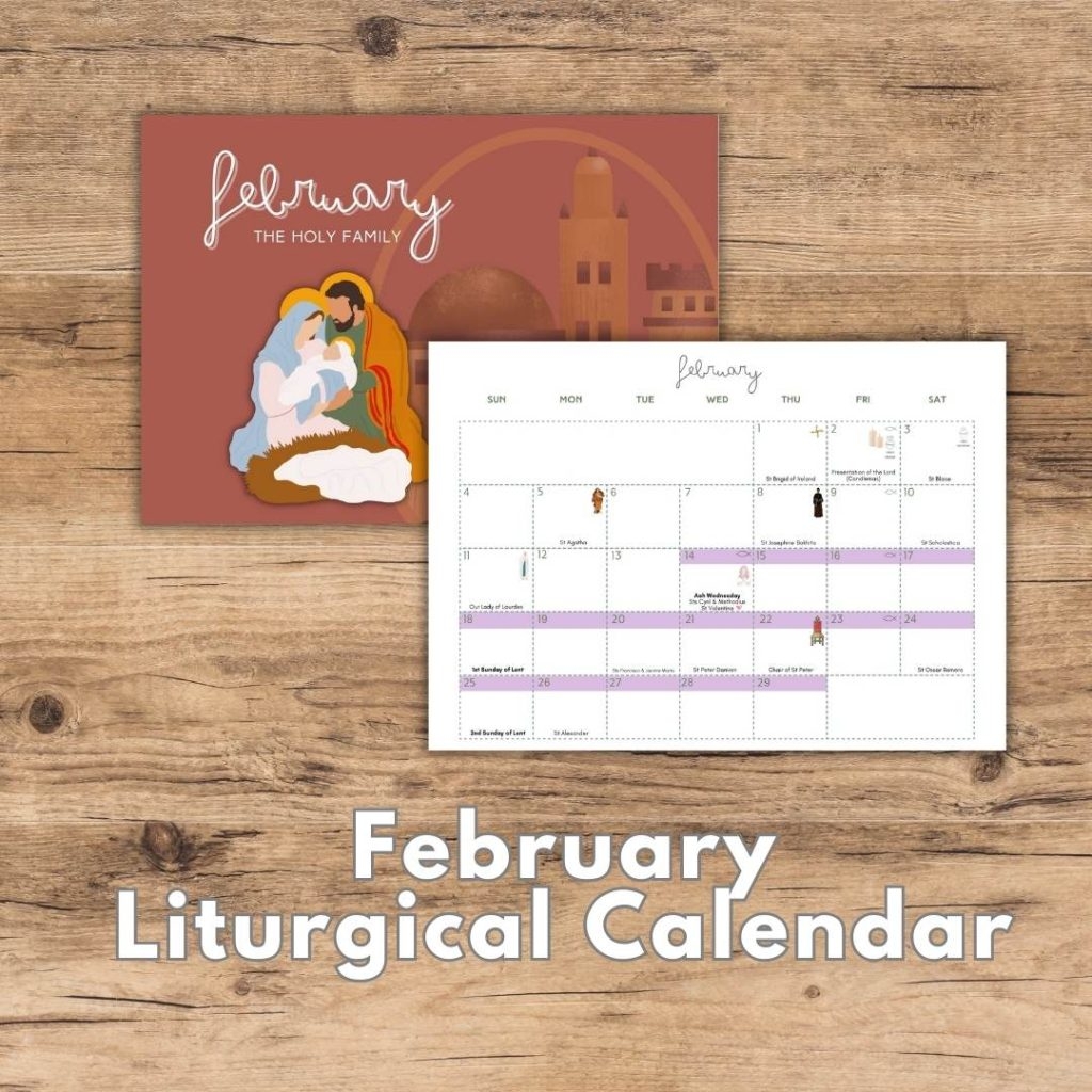February Liturgical Living Calendar Free Printable 2025 Kindling Wild
