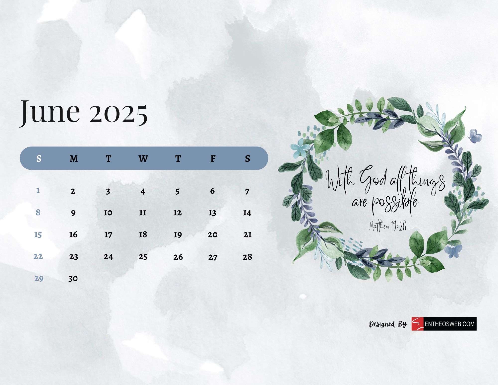 Free Printable 2025 Calendars With Bible Verses